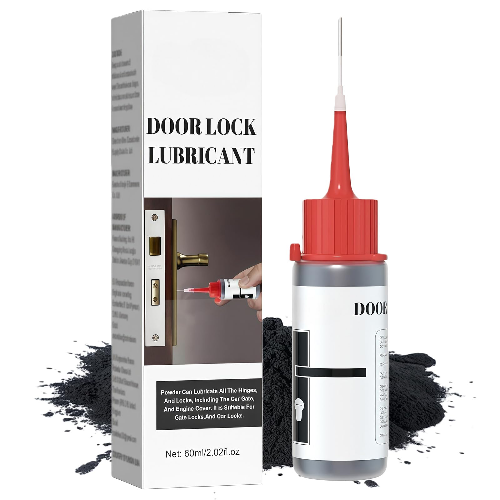 Dry Graphite Lock Lubricant Spray, Graphite Powder for Locks - Long-Lasting Lock Cylinder Lubricant, Non-Sticky & Non-Freezing Dry Lube for Smooth Operation