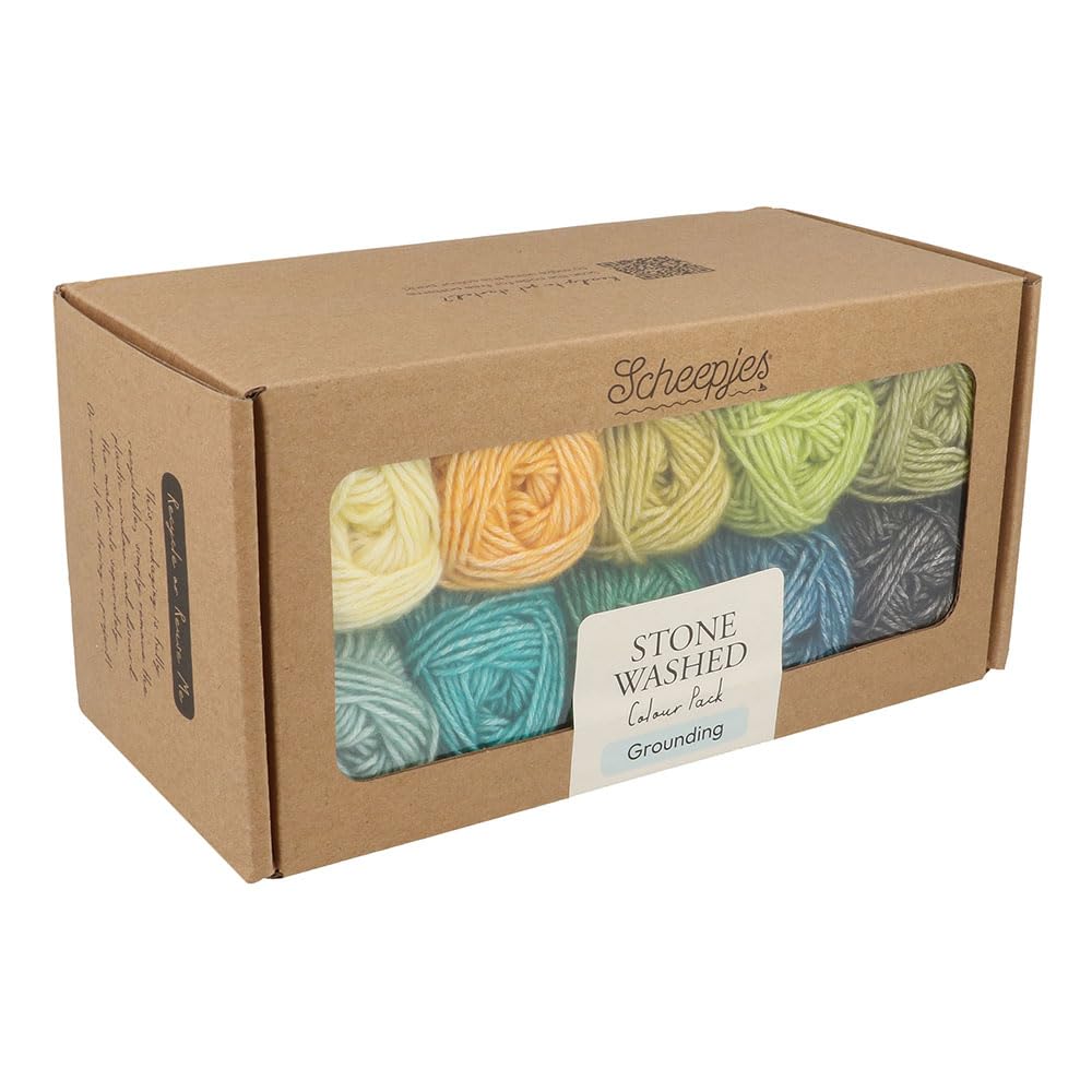 Scheepjes Stone Washed Colour Pack 10x25g - Giallo, Arancione, Blu