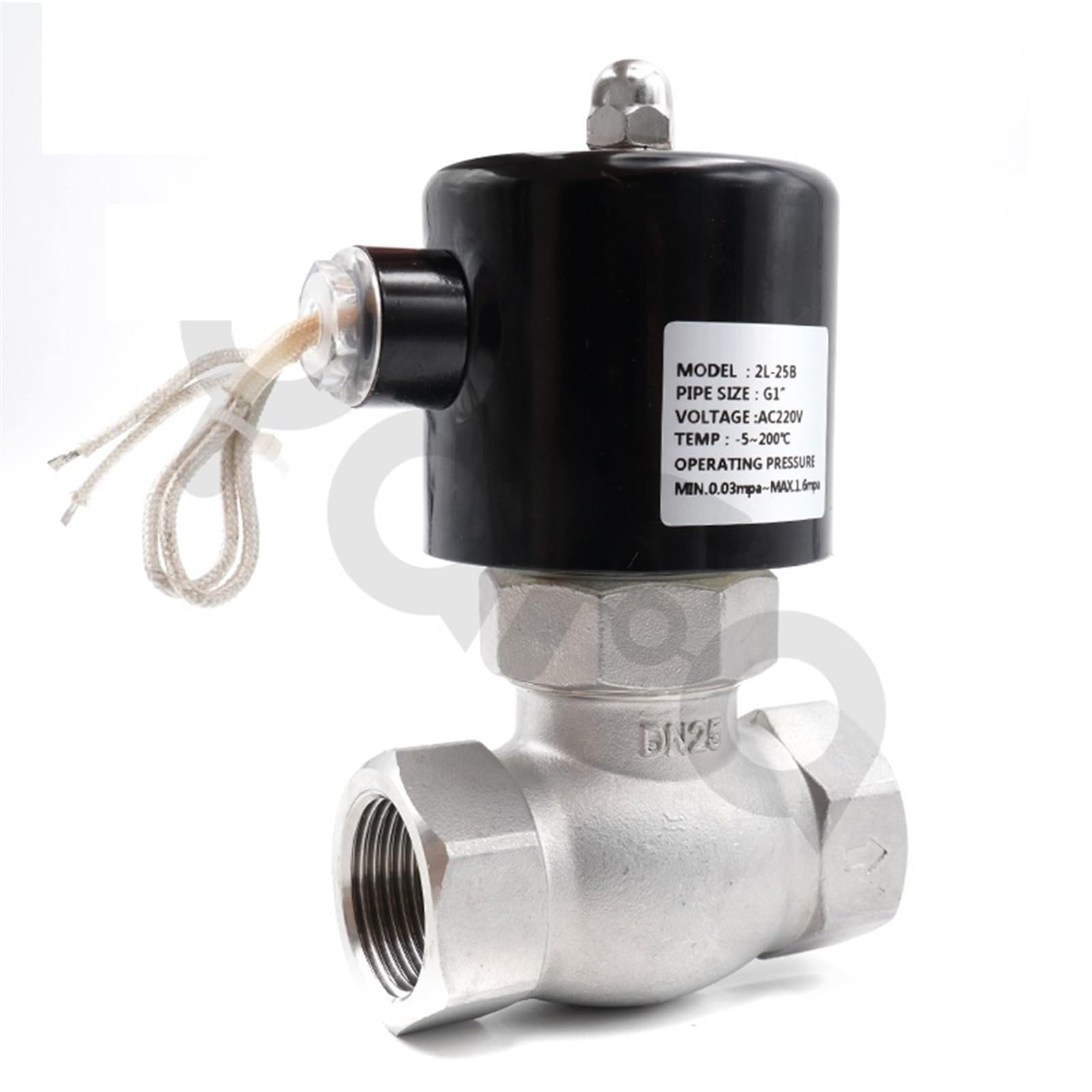 Électrovanne à vapeur 1 pouce AC 220V en acier inoxydable 304