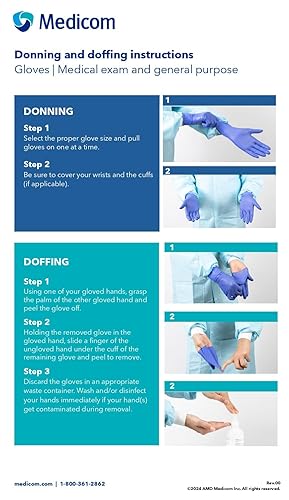 Miniatura 9 de Medicom AssureTouch - Guantes de nitrilo puro para examen médico, medianos, 3 mil, 200 unidades, guantes desechables sin látex, sin polvo