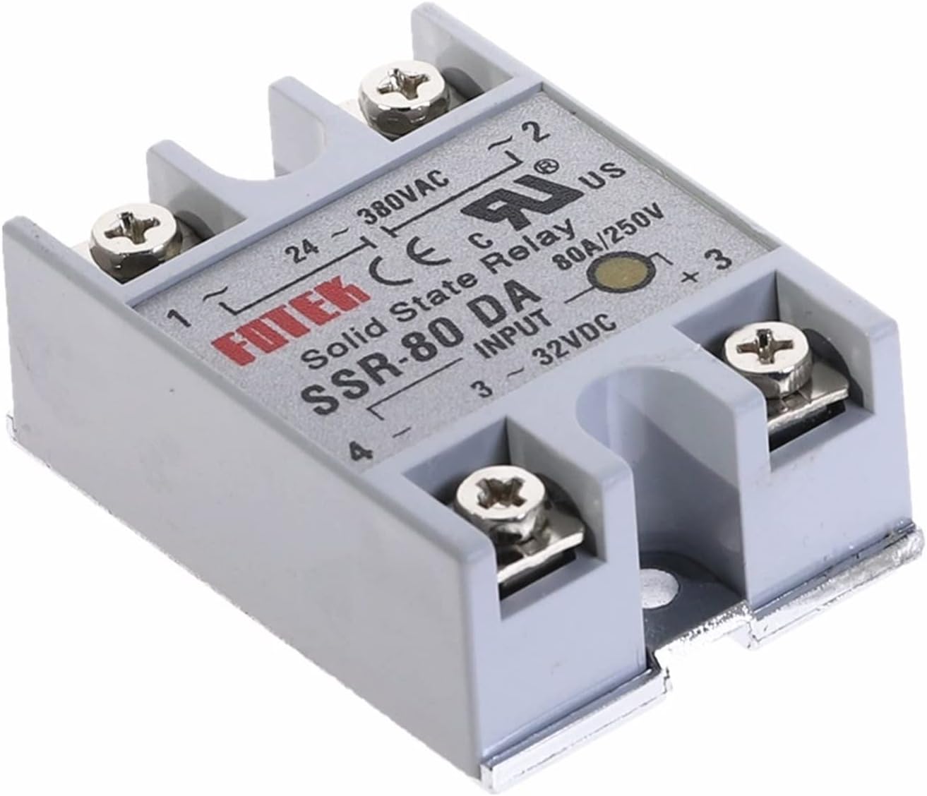 2pcs SSR-80DA 80A Solid State Relay Module 3-32V DC Input 24-380VAC
