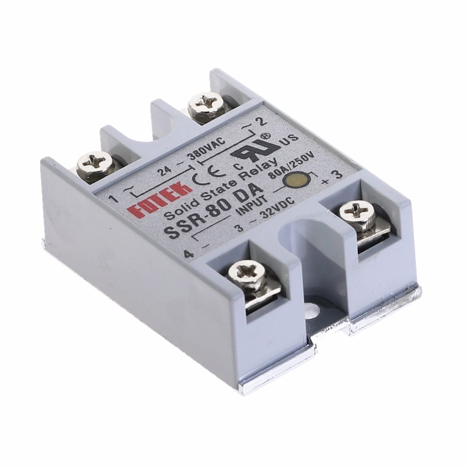 WEUSANXPL 2pcs SSR-80DA 80A Solid State Relay Module 3-32V DC Input 24-380VAC