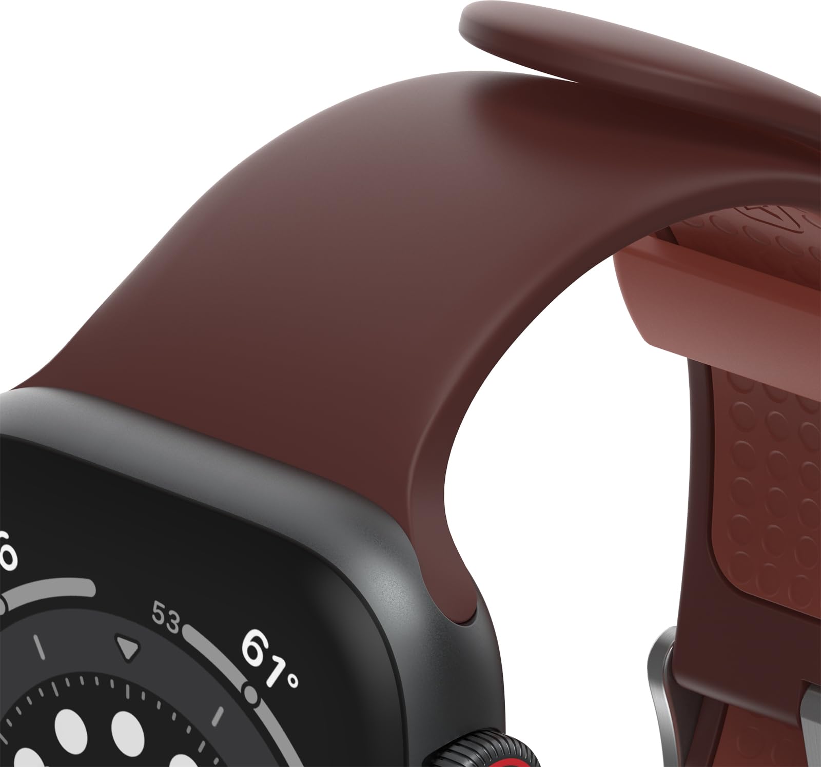 OtterBox All Day Watch Band for Apple Watch 44/45/46mm, Replacement Durable Soft Touch Silicone Strap for Apple Watch Brown/Red - Image 4