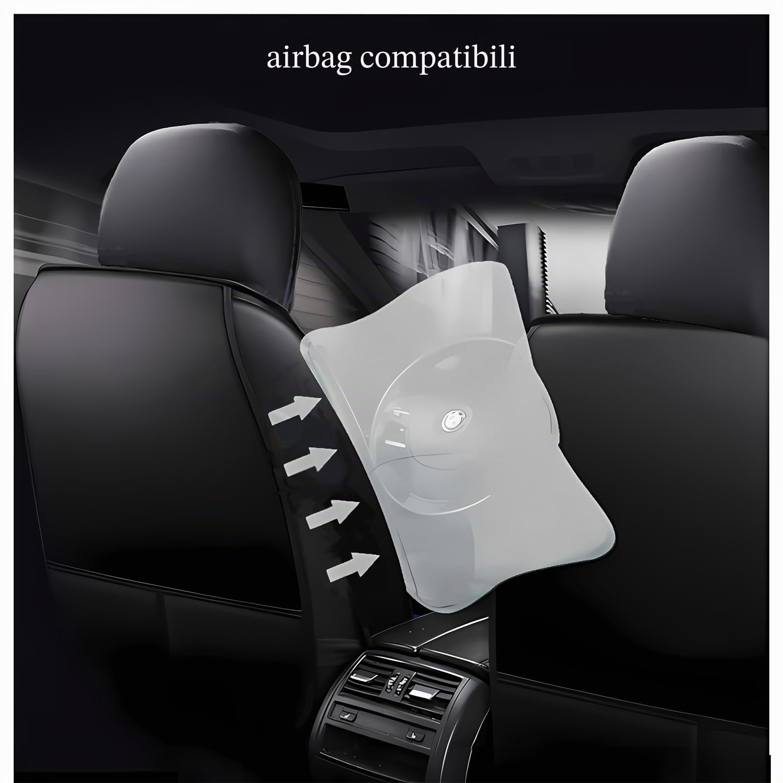 Set di coprisedili per auto anteriori, 2 pezzi, in pelle, per VW Tiguan, comodi, impermeabili, resistenti all'usura, traspiranti, neri