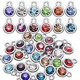 Crystal Charms, 48pcs Birthstone Crystal Pendants - 12 Months Birthstone Charms for Jewelry DIY