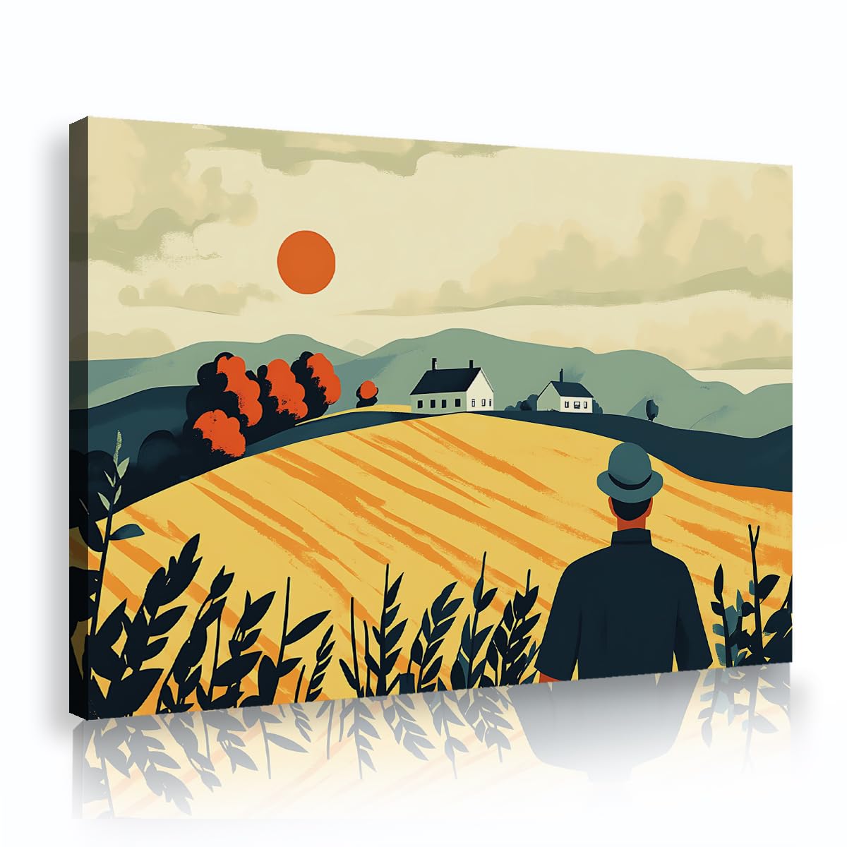 Impression sur toile campagne déco cottage tableau mural 45x68 - 8