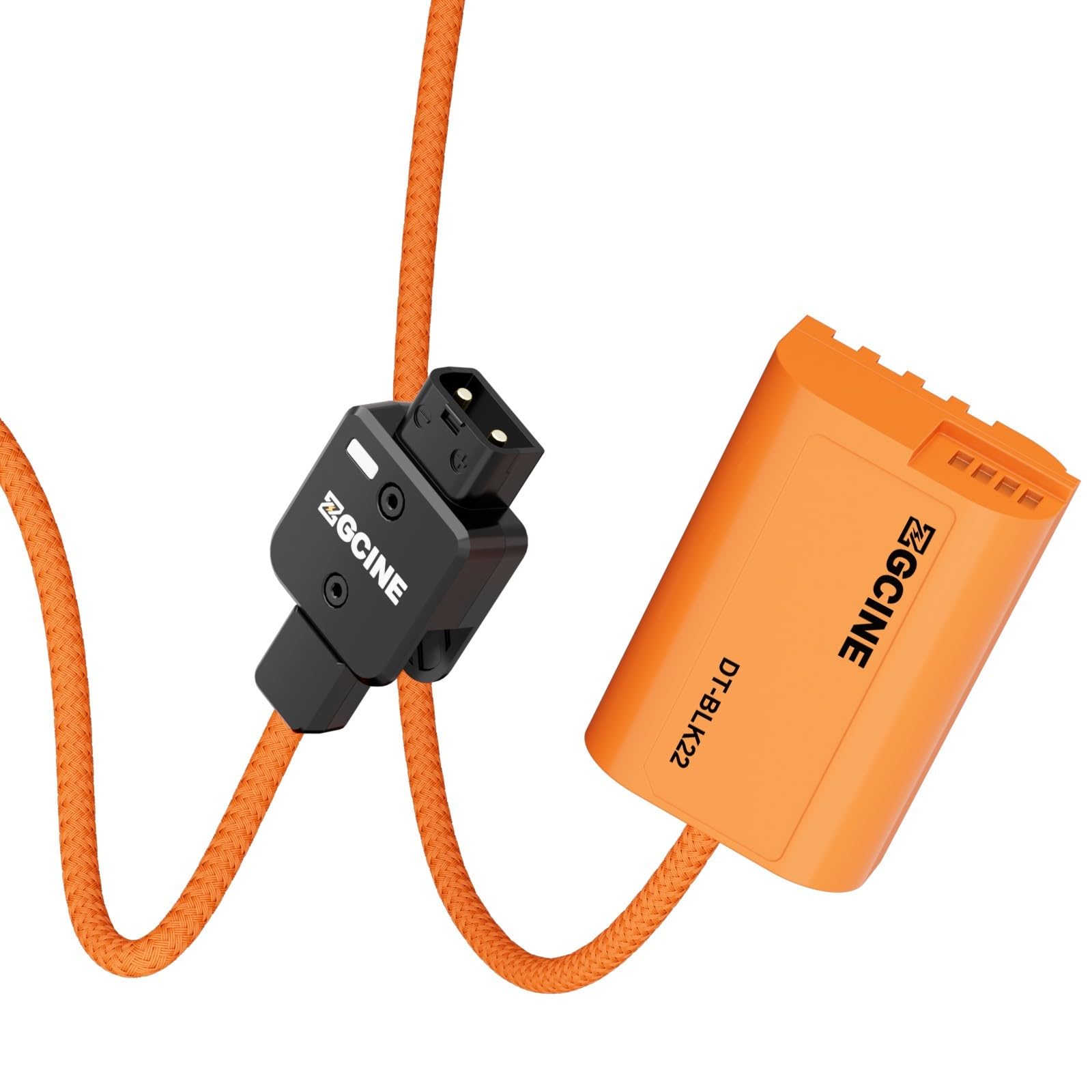 ZGCINE D-Tap for Panasonic Lumix DMW-BLK22 Dummy Battery,60cm Cable, Rotated 180° D Tap for Panasonic Lumix GH5, GH5S, G9, G9II, S1RM2, GH5II, S5IIX Cameras