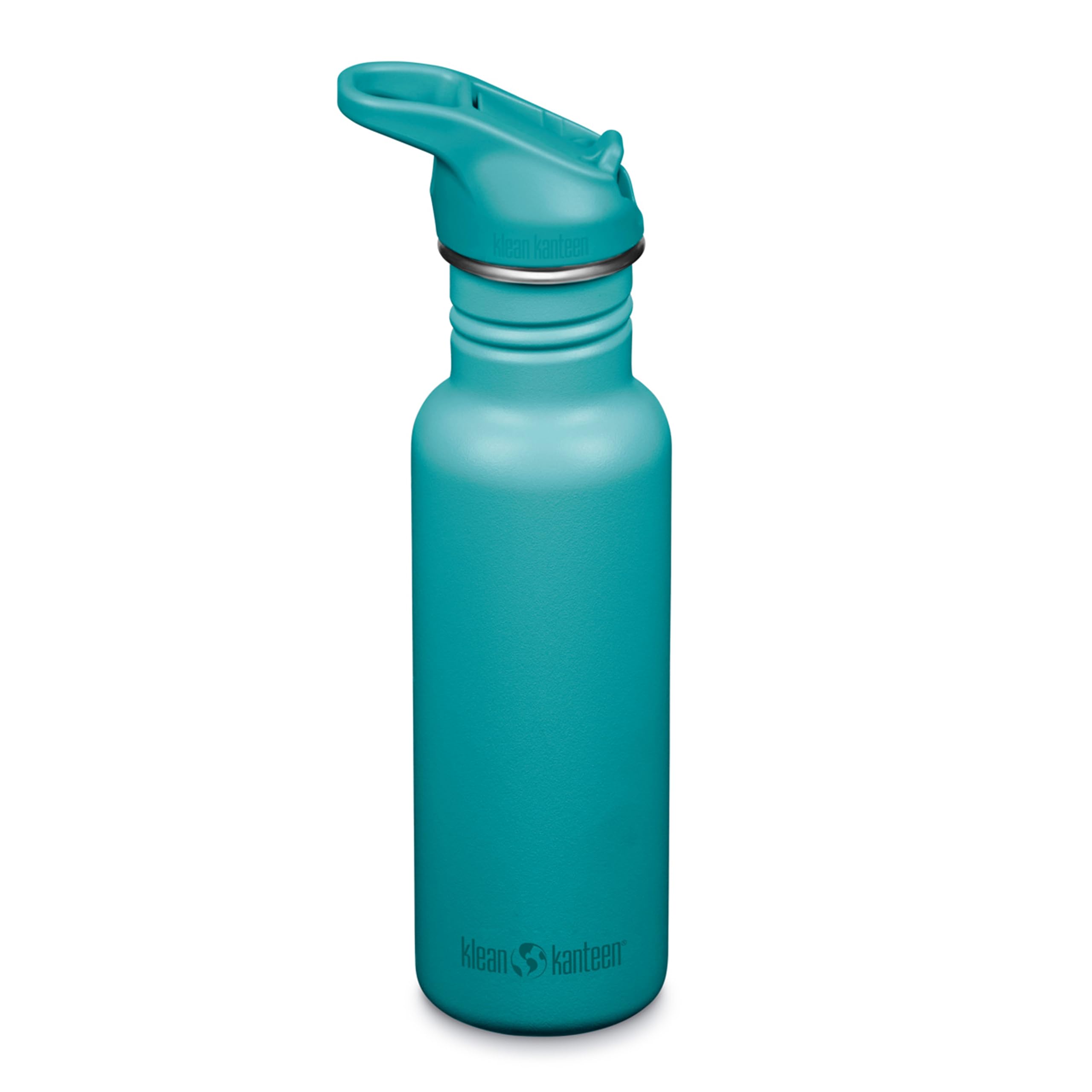 Klean Kanteen 530ml Classic Metal Water Bottle with Straw | 100% Leakproof | 18oz Stainless Steel Sports Water Bottle | Gym or Travel | Durable & BPA-Free | (Baltic Blue)