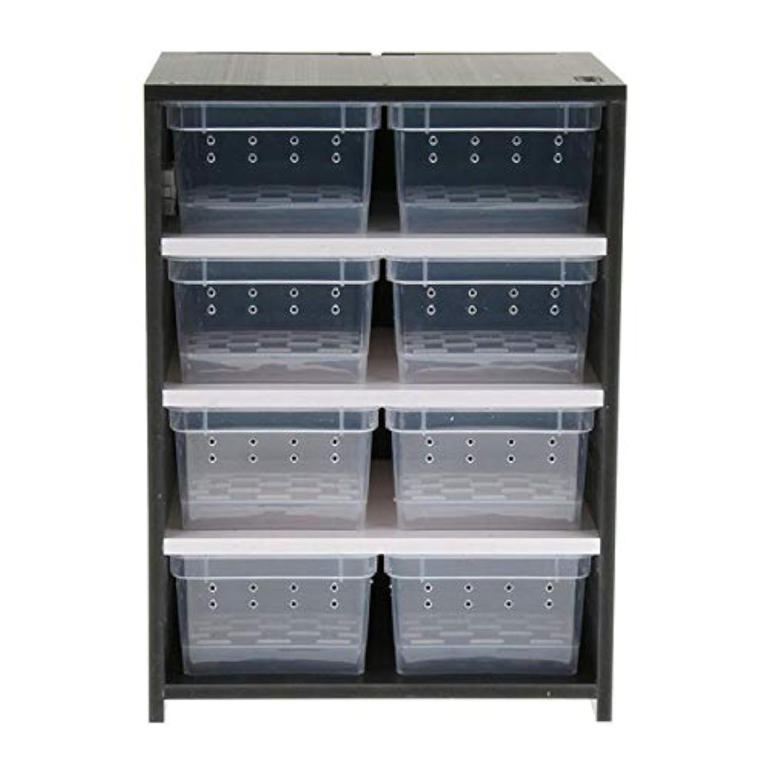 Gabinete de cría de PVC para reptiles en invierno, terrario de reptiles con cajas de cría (negro (sin almohadilla térmica))