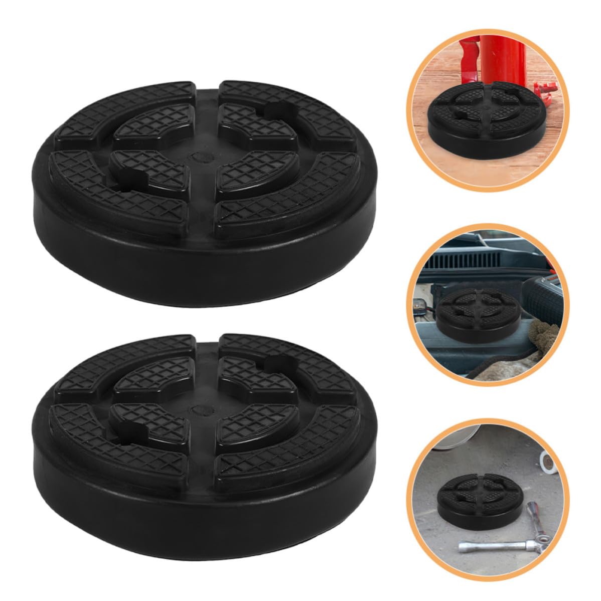2 Stück Gummipuffer aus Gummi Schwarz, stabile Falz Hebeplatten 85x85mm für Pkw und Lkw Hebebühnen, ideal für Fahrzeugwartung in Werkstätten