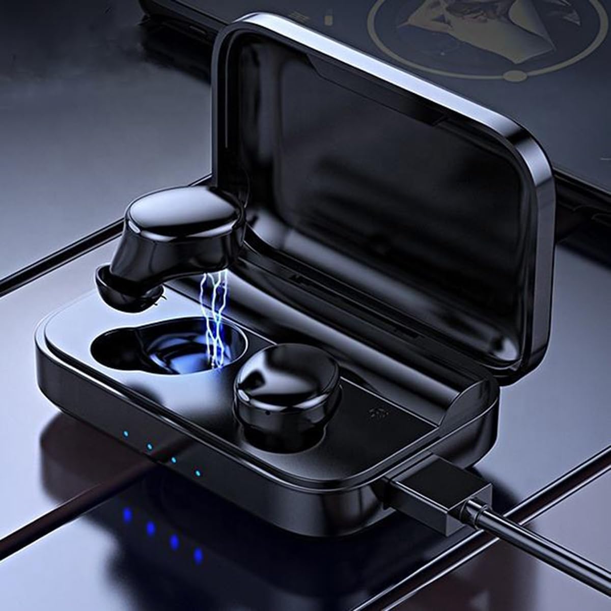 Wireless Earbud Bluetooth 5.3 in Ear Light-Weight Headphones Built-in Microphone, 1500 mAh Ultra Battery Capacity Charging Compartment, 72H Playtime for Sports Work