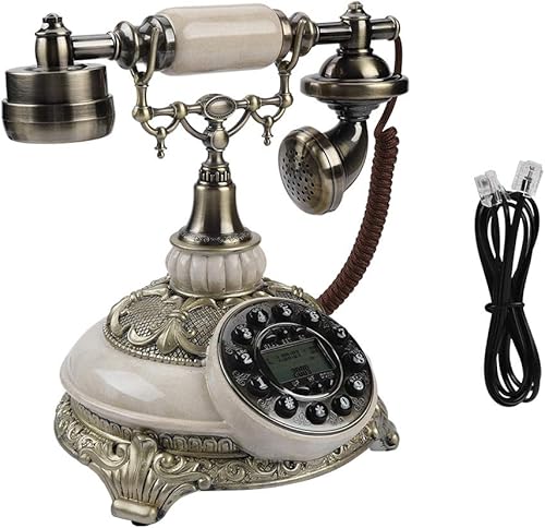 Miniatura 7 de VBESTLIFE - Teléfono antiguo retro vintage, escritorio telefónico antiguo/teléfono giratorio DTMF con 38 registros de llamadas de grupos para