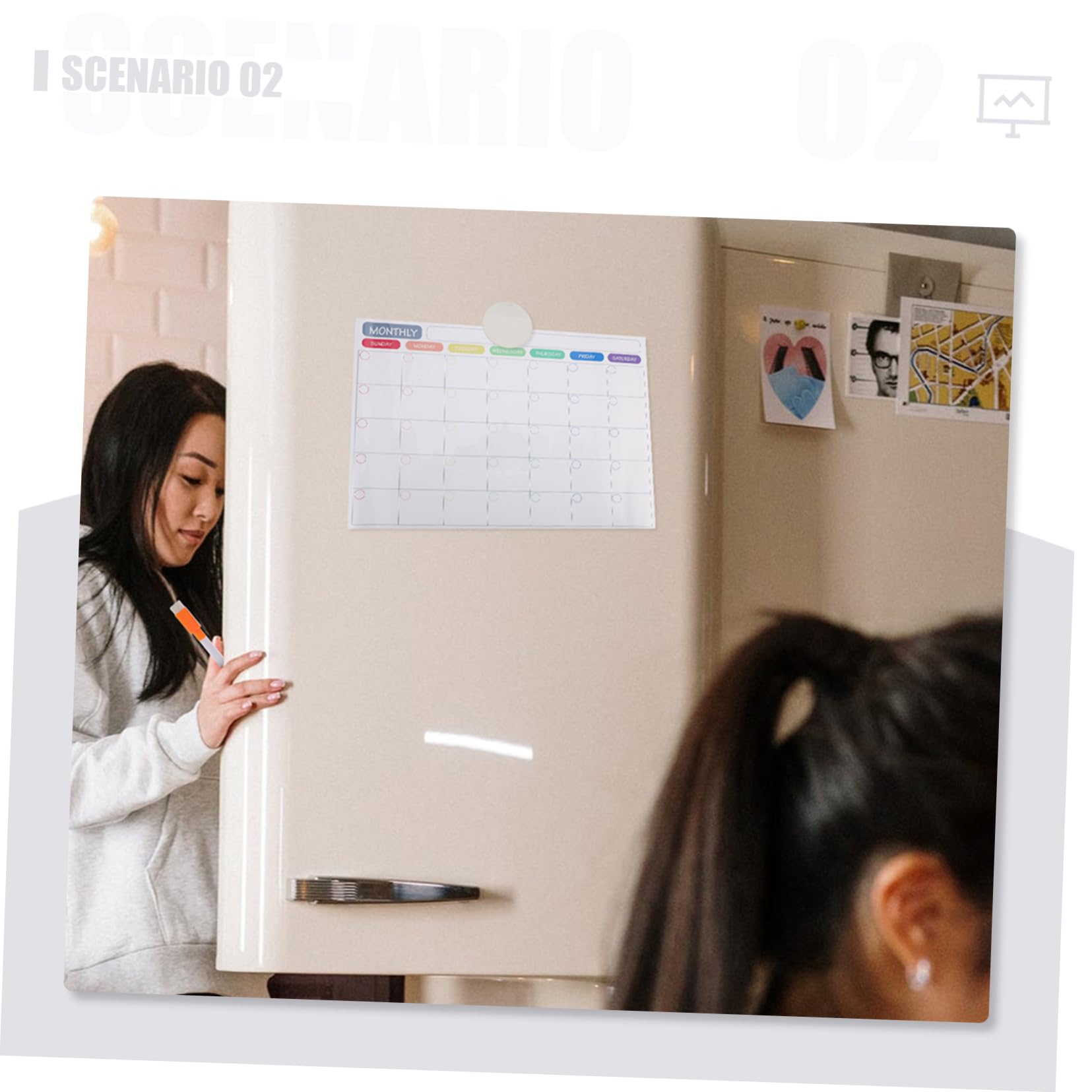 STOBOK 3sätze Magnetischer Abwischbarer Kühlschrankkalender Monats Und Wochenplaner Mit Magnetischer Rückseite Für Organisation Fitness Und Essensplanung