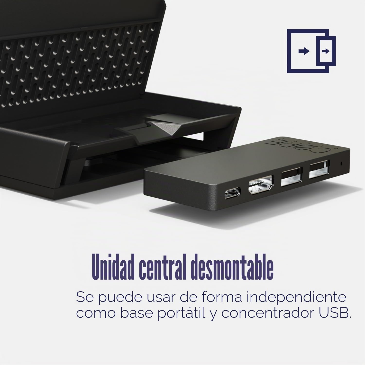 Savage Raven by Skull & Co. OneDock Pro Portable Dock with Detachable USB Hub HDMI TV Adapter for SteamDeck/OLED, ROG Ally/X, Xbox Ally/X, Black, with Extension Cable