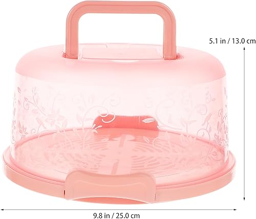 Miniatura 2 de CALLARON Porta pasteles redondo de plástico con mango de tapa, soporte para tartas, caja de pan, recipientes para pasteles de pan, caja de