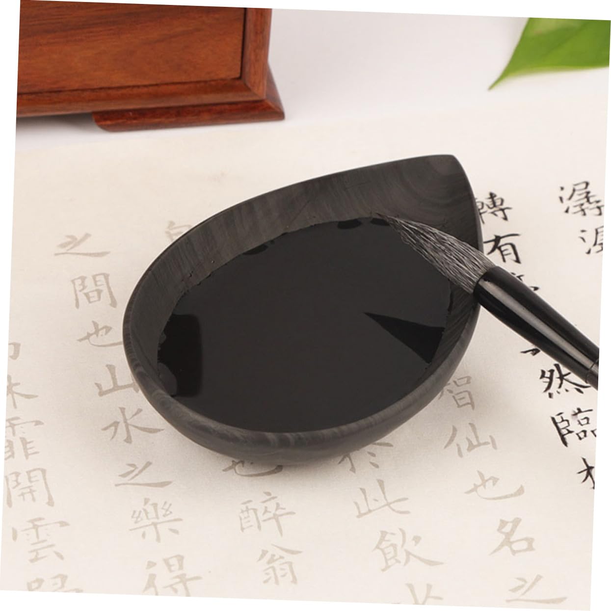 Lurrose Kalligraphie Tuschestein aus Naturstein in Wassertropfenform mit Glatter Oberfläche Geeignet für Chinesische Kalligrafie und Schulbedarf Beim Schreiben und Zeichnen
