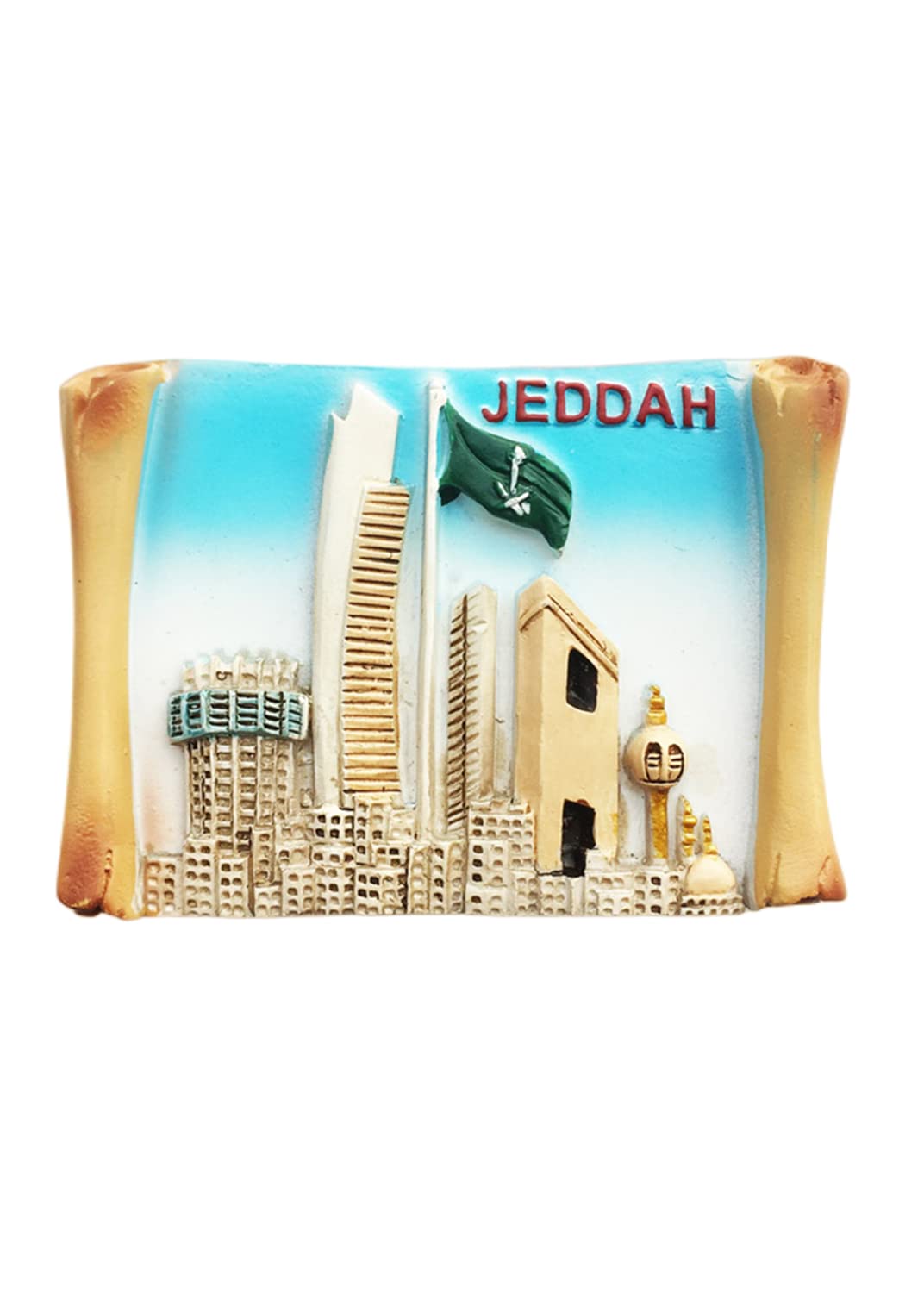 Imán Nevera Arabia Saudita - Recuerdo Viaje 3D, Decoración Coleccionable, 8.3x7.3 Cm