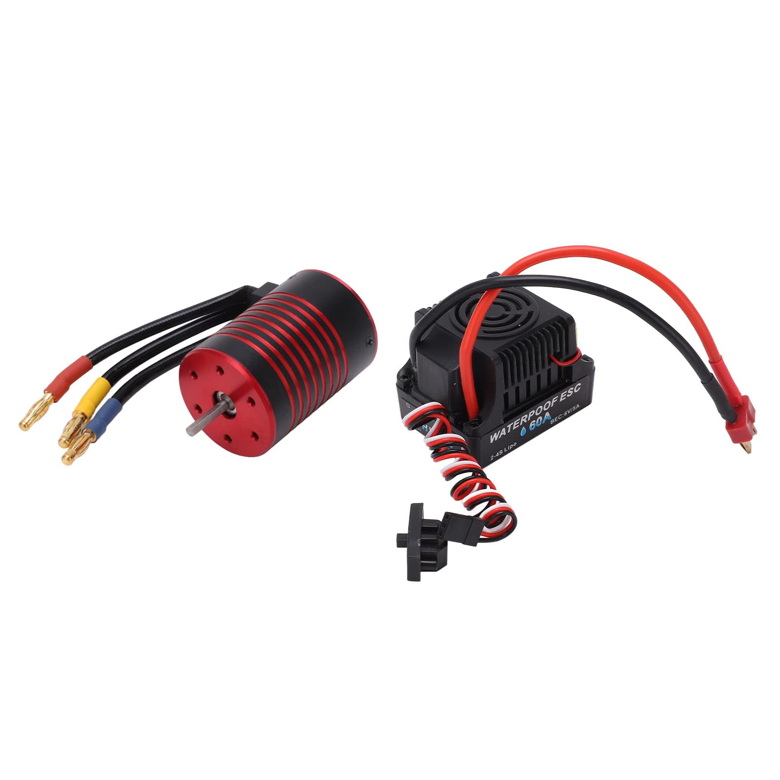 Set motore senza brushless, impermeabile, ESC Brushless, regolatore di velocità elettrico, 60 A, ESC 1/10, 4 poli, per auto giocattolo (3100 KV)