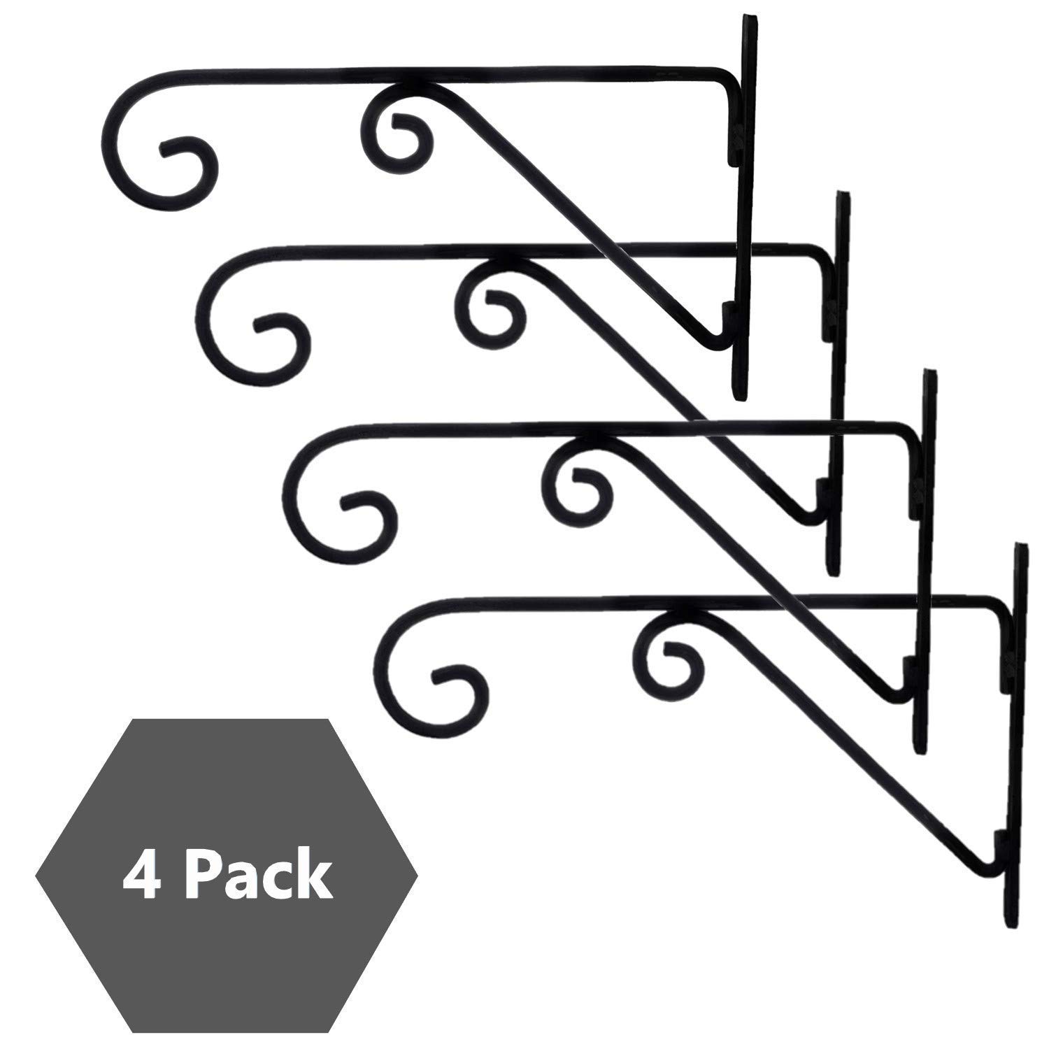 MFS Craft World 14x8 inch Set of4 Plant Hanger Brackets Wall Mounted Metal Plants Hangers Hanging Decorative Hooks Holder for Indoor Outdoor Diwali Gift Items (Black) (B0BJTXG265) Amazon Price History, Amazon Price Tracker