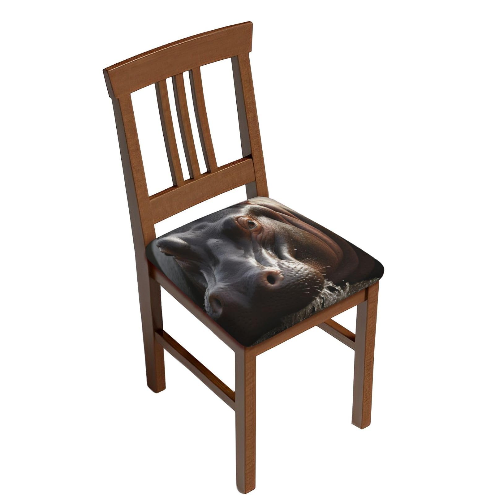 FodPand Hippo Square Stool Covers Four Pieces, Stretch Removable Square Bar Stool Seat Covers Washable Dustproof Stool Cushion Slipcover Soft Milk Silk Bar Chair Covers with Band