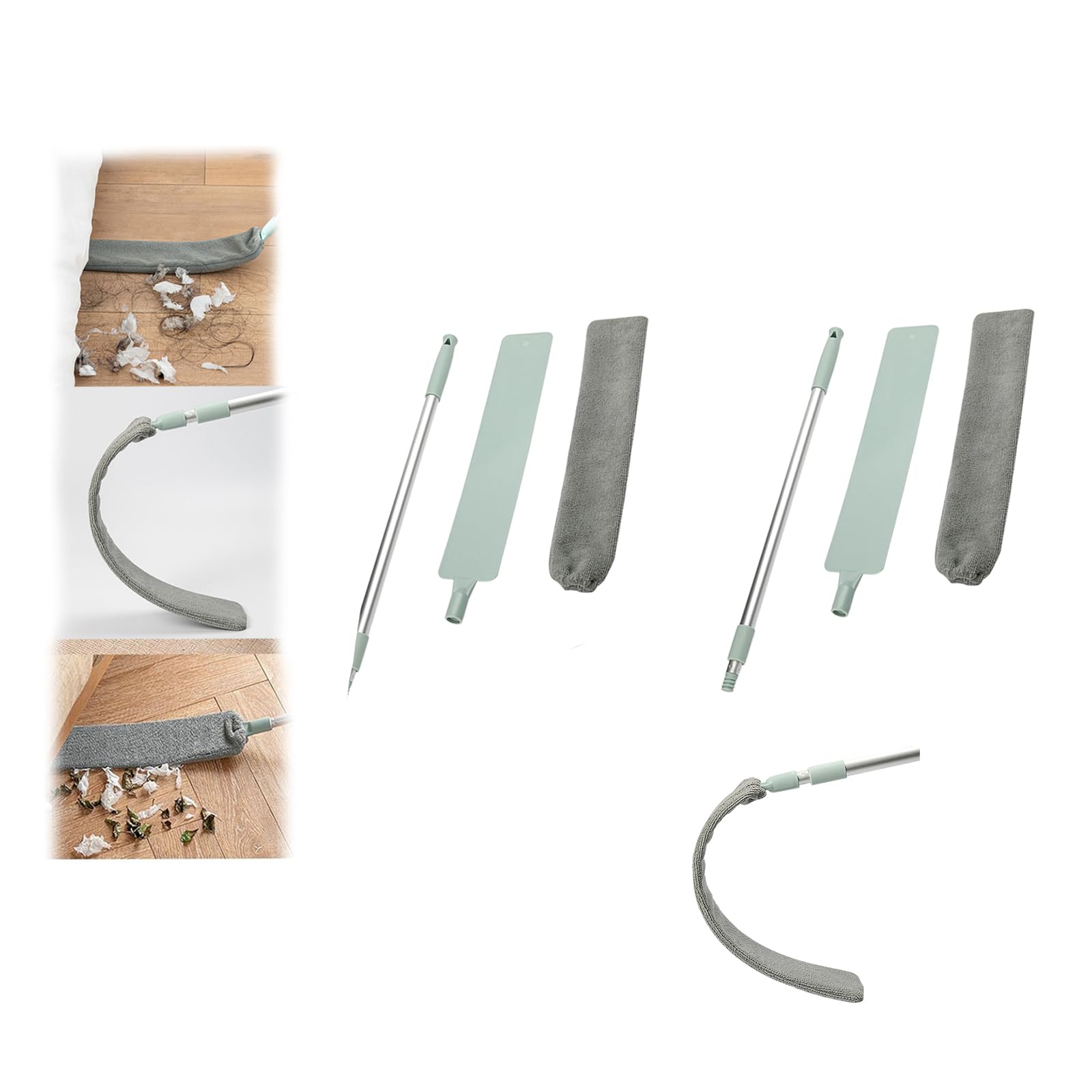 MultiSurfaces Extendable Dusters Telescopic Aluminum Rod Washable Fibers All Purpose Cleaner Corner Collector