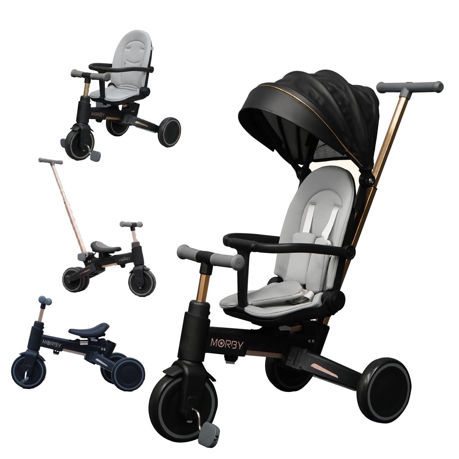 Amazon.co.jp: 【colulu】 モルビー 三輪車 手押し棒付き 折りたたみ