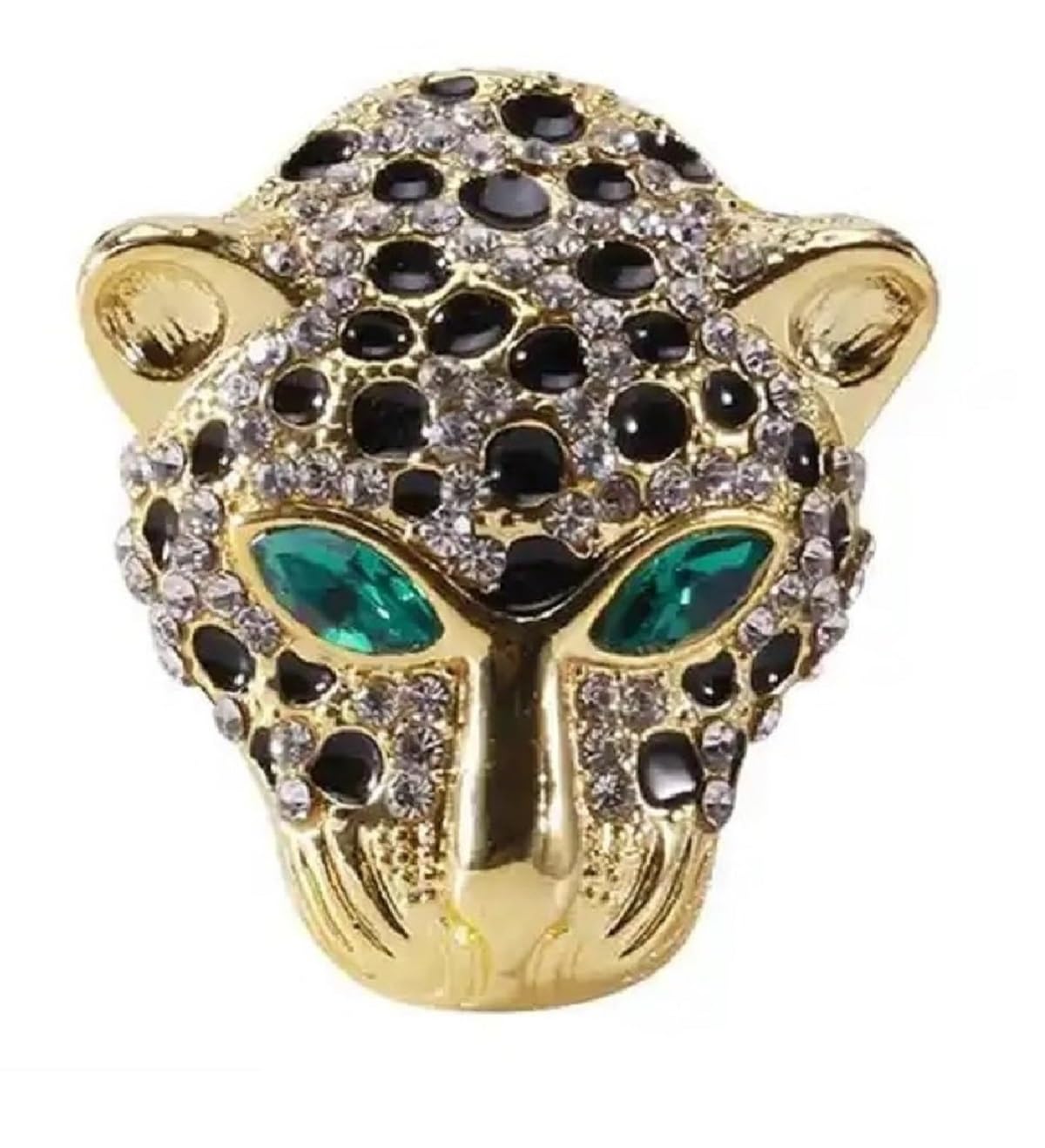 ZITTI Luxury Gold Leopard Head Brooch – Sparkling Crystal Panther Pin with Emerald Green Eyes – 14K Gold-Tone Animal Jewelry for Men and Women (4cm x 3cm)-picture-11