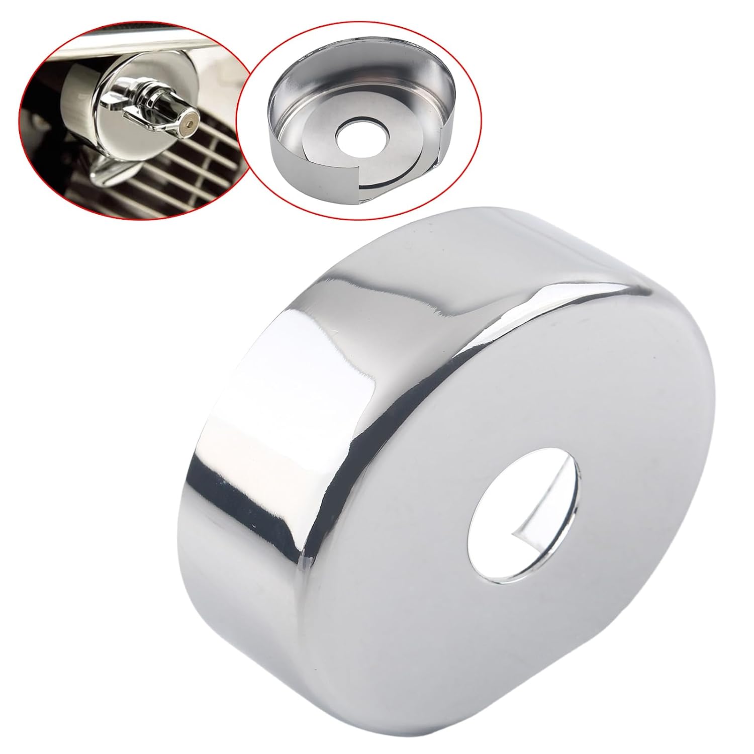 Motorcycle Chrome Fuel Shut Off Cover Plate Compatible with Honda VT1100 Shadow Spirit Aero ACE Sabre VT1100C VT1100C2 VT1100C3