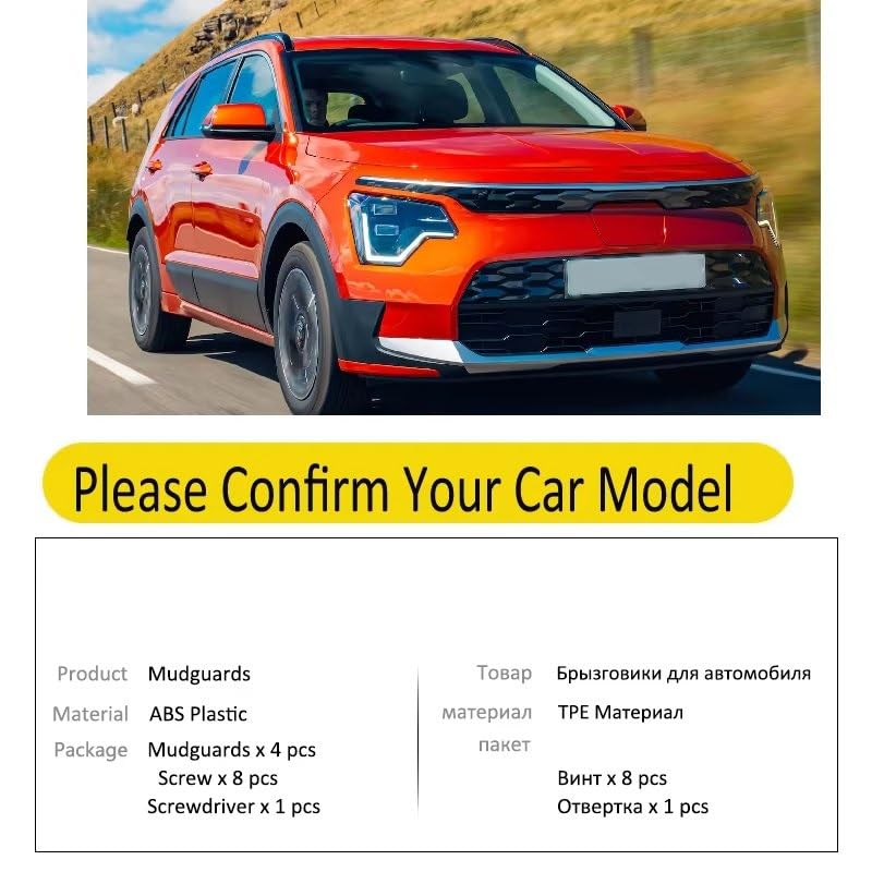 Guardabarros para coche Kia Niro EV 2023-2025 para evitar daños de barro y grava 7