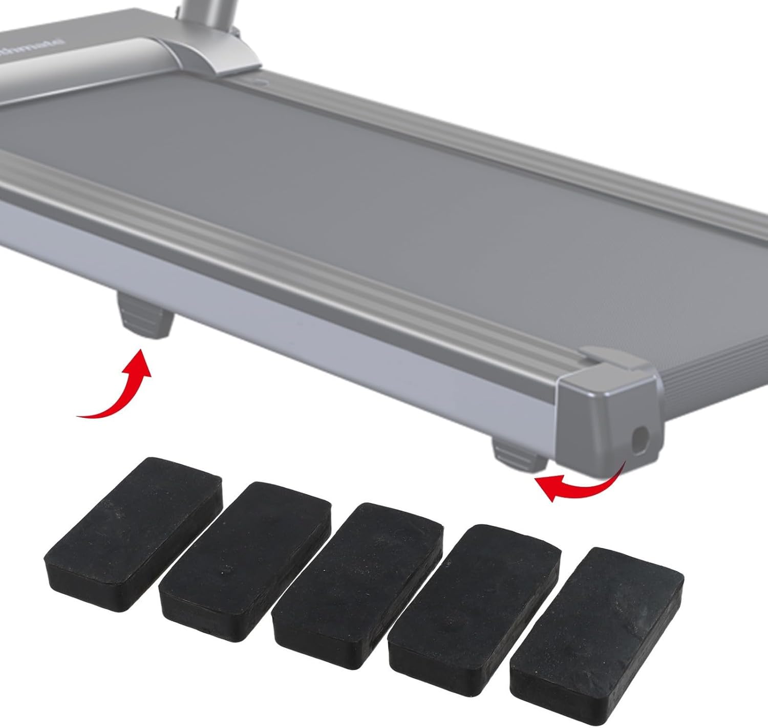 Rubber Shock-absorbing Equipment Pads Fitness Machines Gym Bikes Weight Stacks – 5-pack Non-slip Vibration Dampening Feet Bumpers 70 X 35 X 15 Mm Black