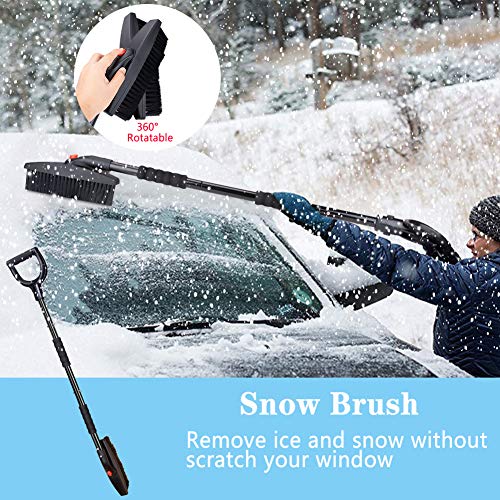Linkax Snow Shovel Kit, 3-in-1 Snow Shovel with Snow Brush and Ice Scraper, Collapsible Snow Removal Set for Car/Truck/Driveway/Outdoor Emergency - Thumbnail 6