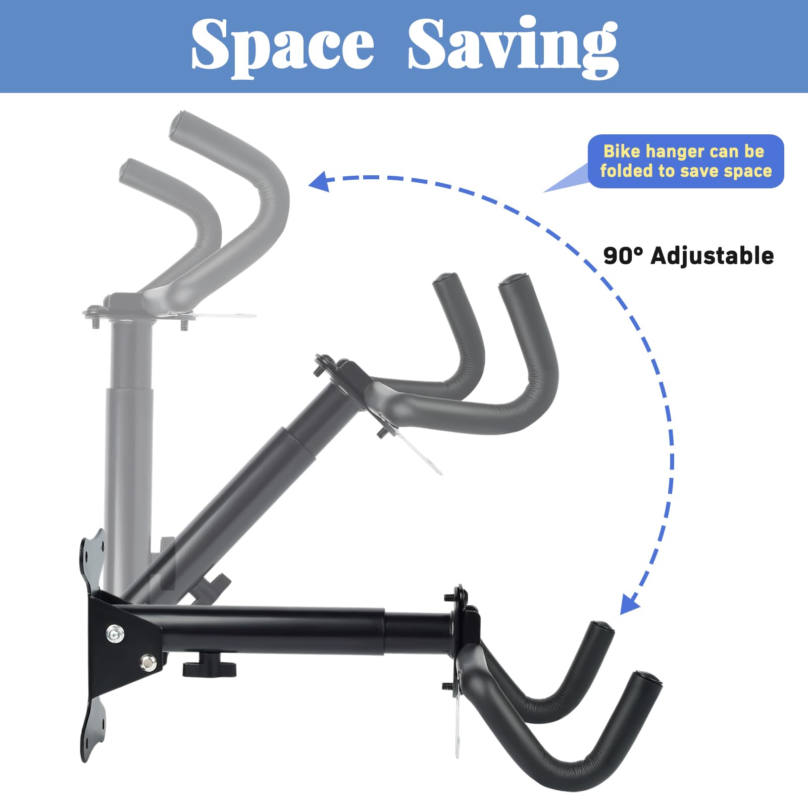 Heavy Duty 3-Pack Bike Pedal Hanger Wall Mount - Horizontal Bike Rack
