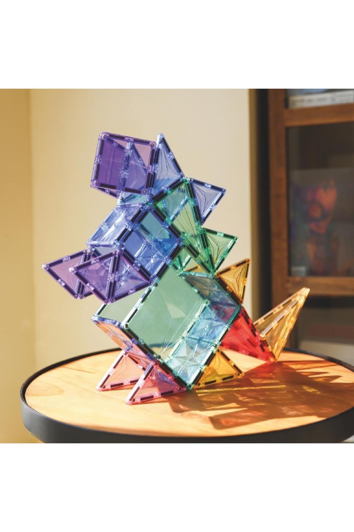 Großer Kreativ-Bausatz in Pastellfarben 125 Teile, großes Set, langlebiges Magnetspielzeug, Robustes Lernspielzeug, erweiterbare Sets, für Kinder ab 3 Jahren