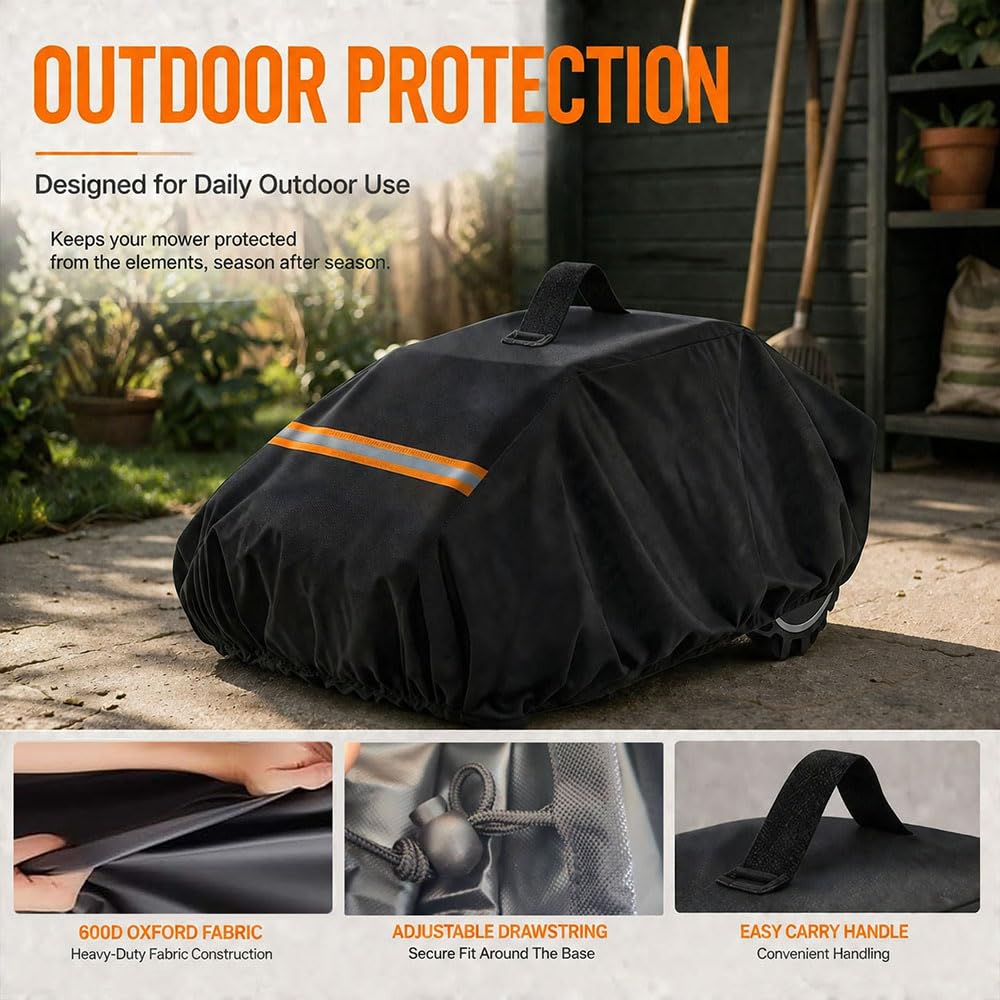Funda para Robot Cortacésped para Yard Force Classic 300B, Cubierta Protectora Impermeable Oxford 600D con Cordón