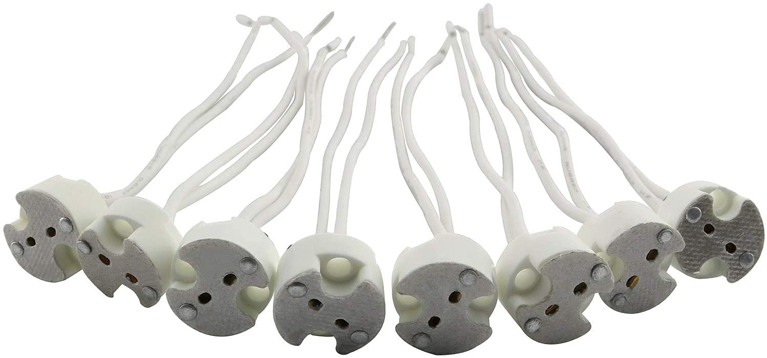 Longdex GU5.3 Socket 8PCS MR16 MR11 Halogen CFL Bulbs Holder Base ...