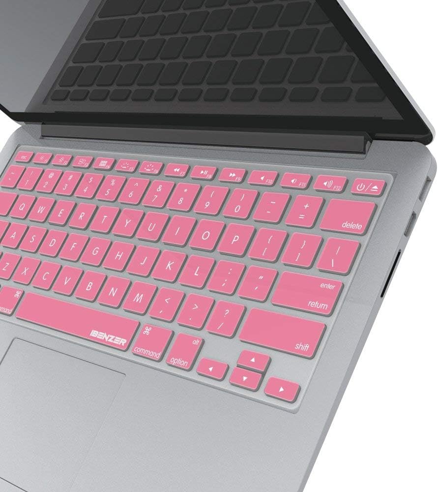 iBenzer Macaron Series Keyboard Cover for MacBook Pro 13" 15" 17" (with or w/Out Retina Display) MacBook Air 13" and iMac Wireless Keyboard, Pink, MKC01PK