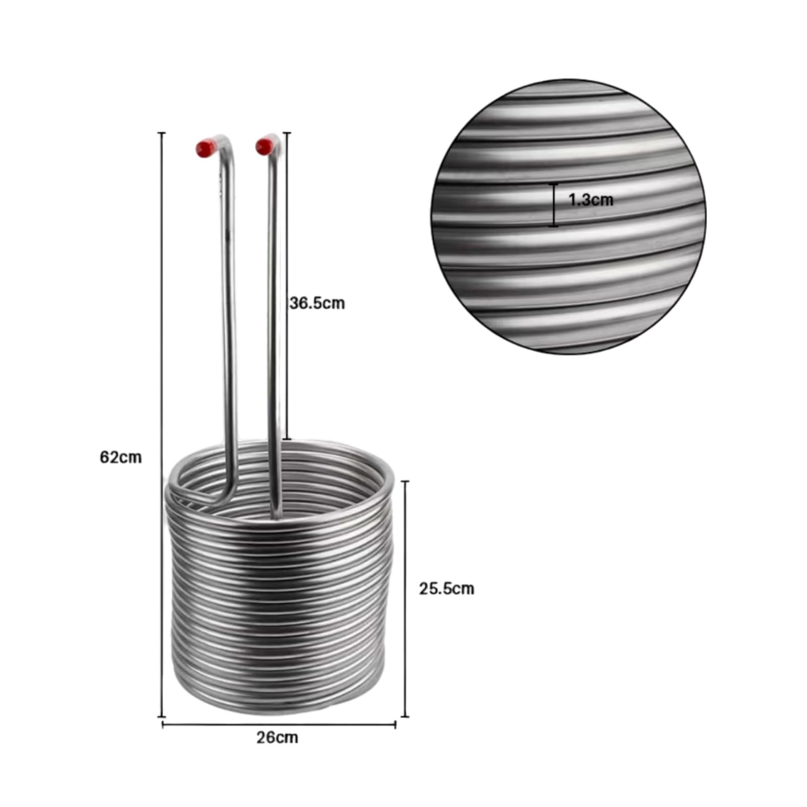 Enfriador de Mosto de inmersión de Acero Inoxidable de 16 m y 9,52 mm, serpentín de enfriamiento supereficiente for elaboración de Cerveza casera, 1 Unidad