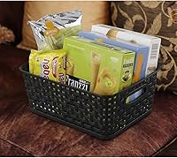 Vista 5 de Cesta de almacenamiento de plástico negro, juego de 6 cestas de plástico organizadoras