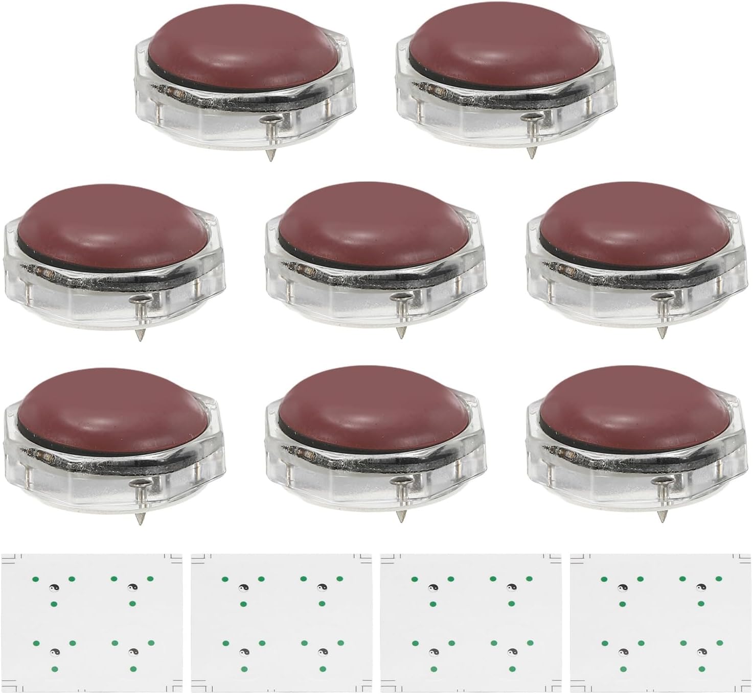 uxcell 8Pcs Self-Stick Furniture Sliders with Nails, Furniture Moving Pads, Chair Leg Floor Protectors Fit 0.75"-1" Wood Feet for Carpet Hardwood Floors, Brown