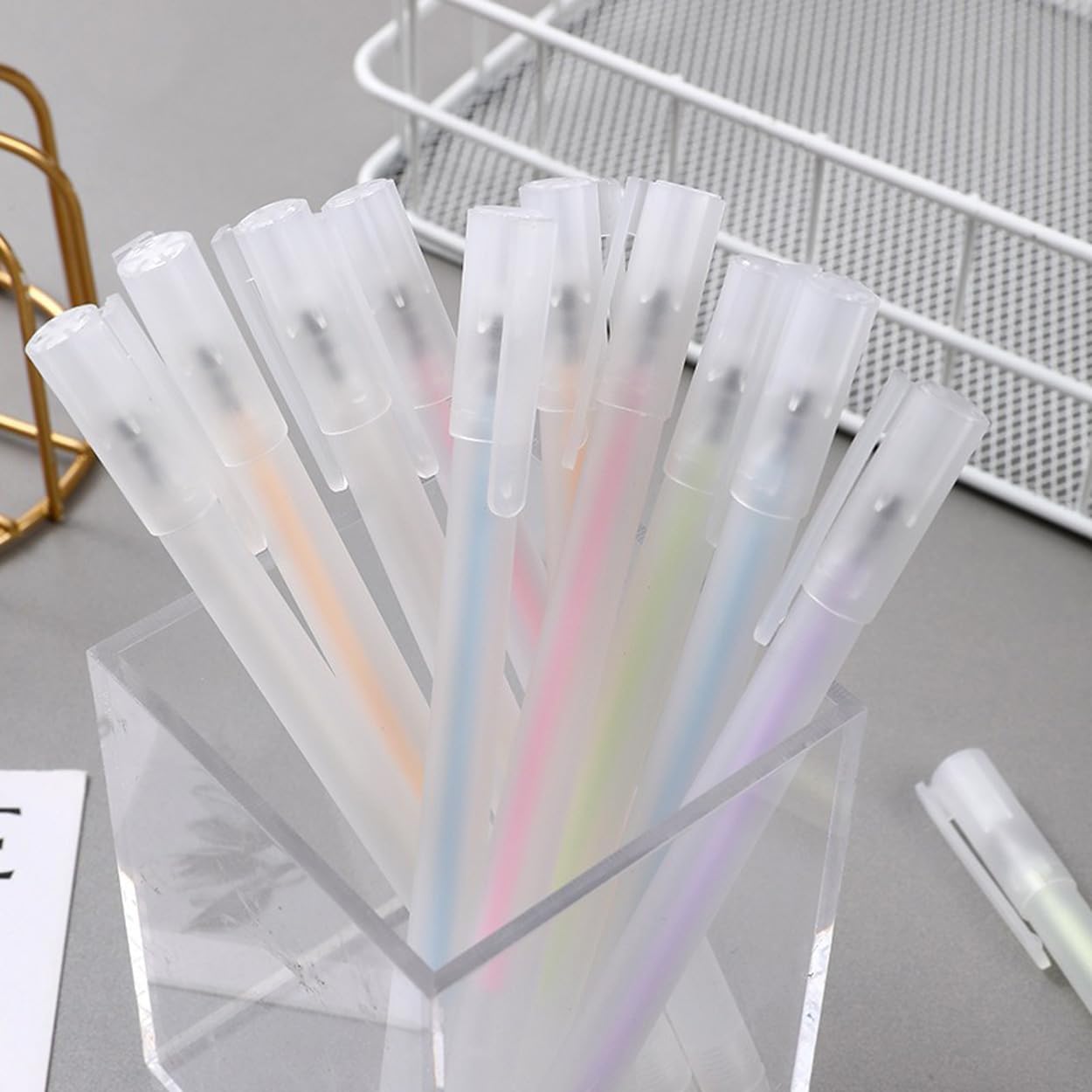 Craft Quick Dry Glue Pen 12PCS Set, Paper Crafting Glue Pen for Papercrafts, Handmade Craft Glue, DIY Foil-Stamping, Daily Craft Glue Pen for Age 13+ (12PCS Set-Forsted Holder Type)