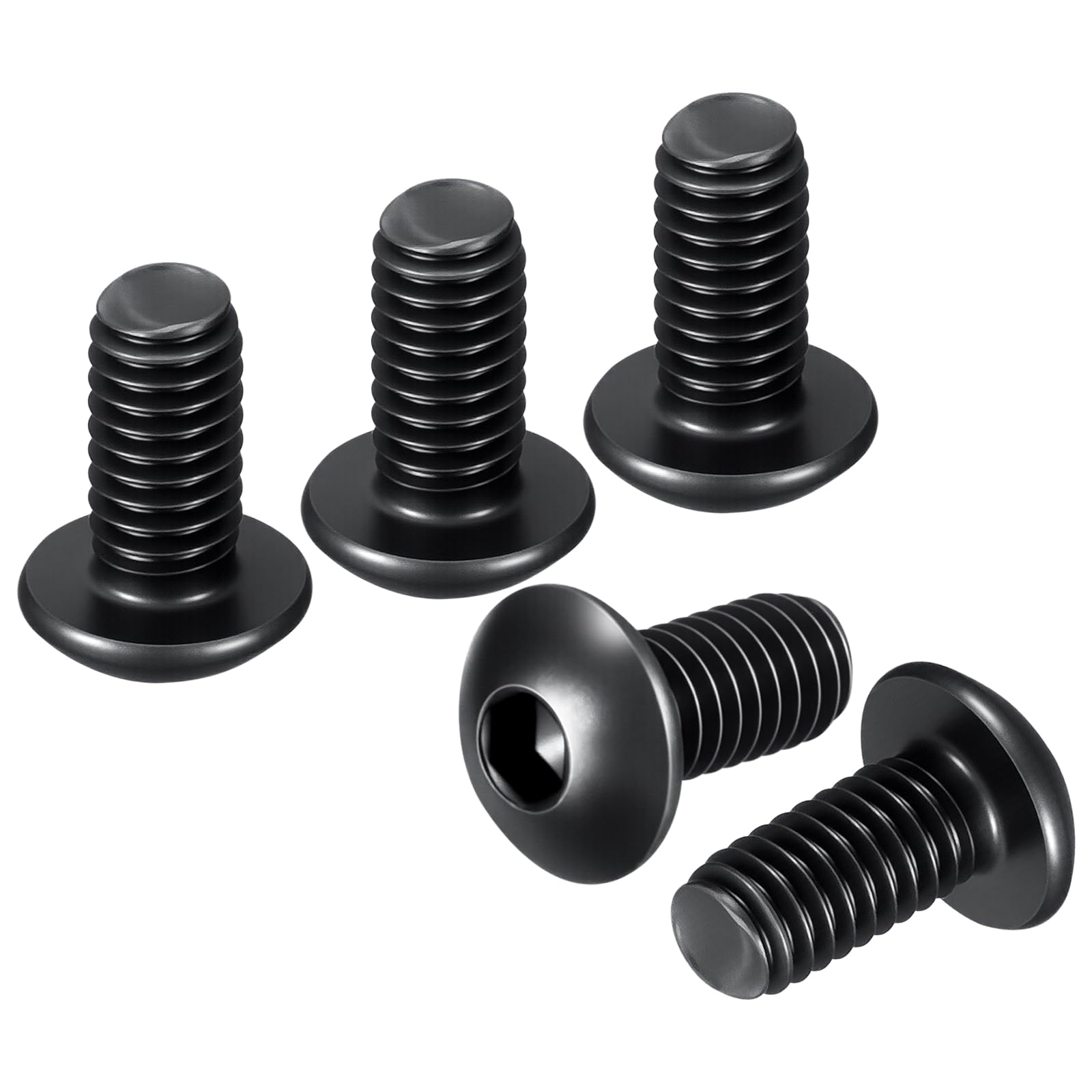 DTGN M4-0.7x8mm Button Head Socket Cap Screws - 100Pack - Good for Road Bicycle, Mountain Bike, Auto, Motorcycle - Carbon Steel Black Oxide - Hex