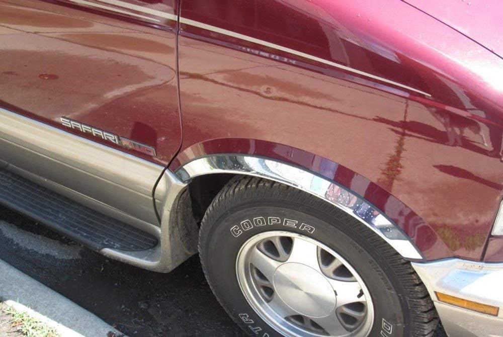 QMI 146003 - Fender Trim Compatible with Chevy Astro Van and GMC Safari Van (Half Arch) Mirror Polished Stainless Steel Wide Width Set Of 4