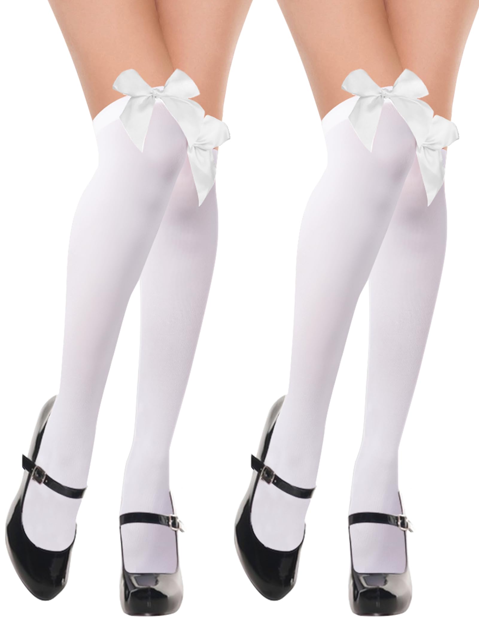 Calze Autoreggenti Con Fiocco - 2 Paia Parigine Sexy Per Donne - Foto 5