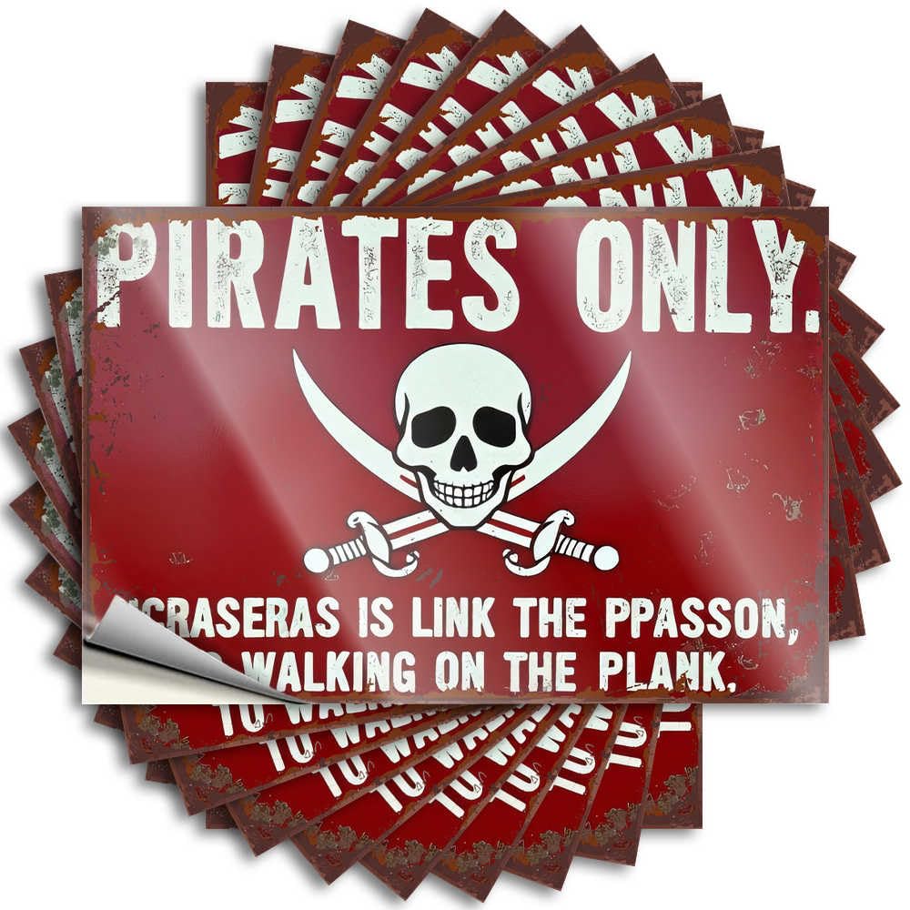 Bumper Optical Illusion Lake House Decor Laptop Jolly Roger: Pirates Only - No Residue Decals for Essentials(6X9CM)