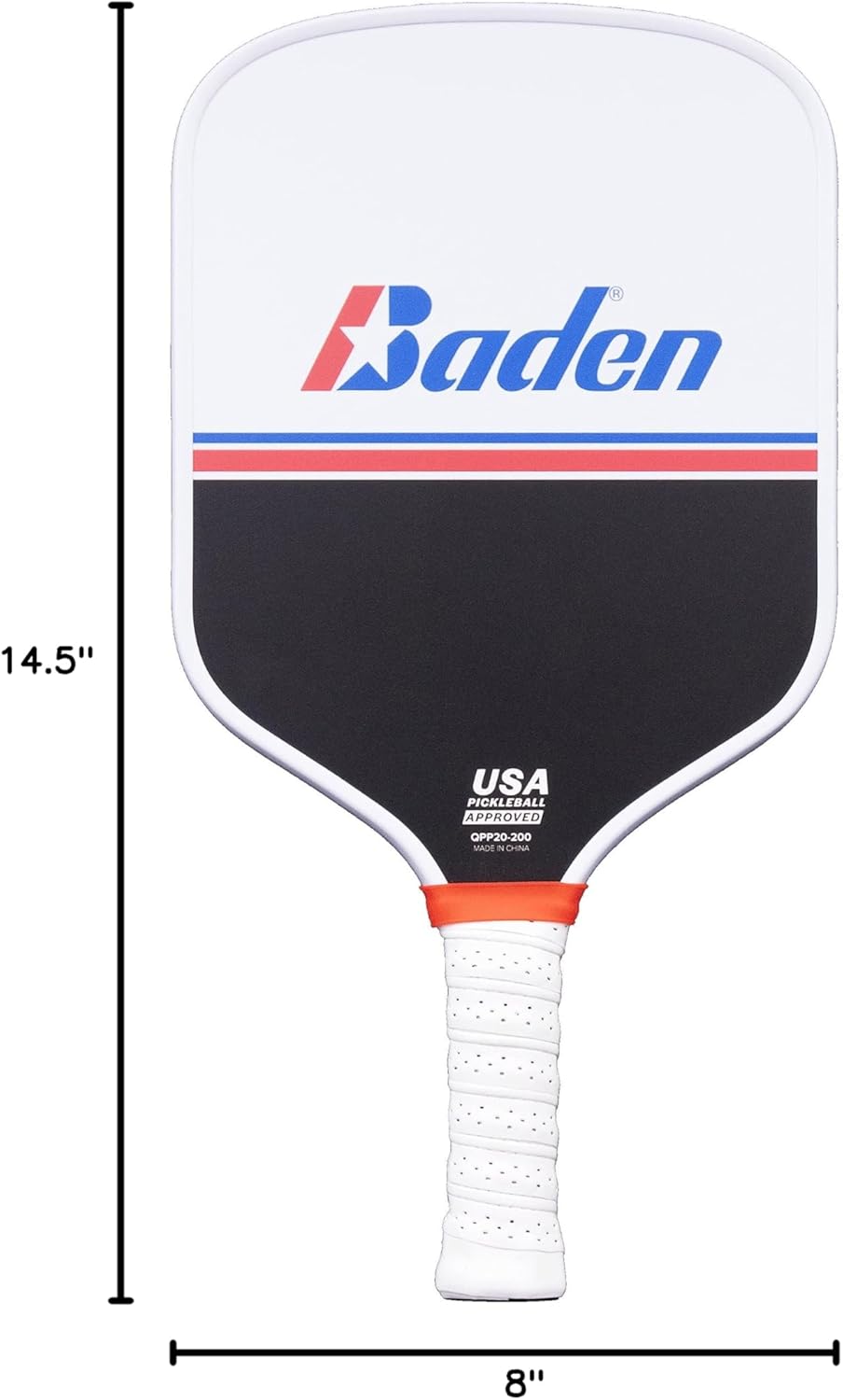 Baden Battle Point Pickleball Paddle, USAPA Approved, Graphite Composite Face for Accuracy & Ball Spin, Polypropylene Honeycomb Core for Strength & Durability
