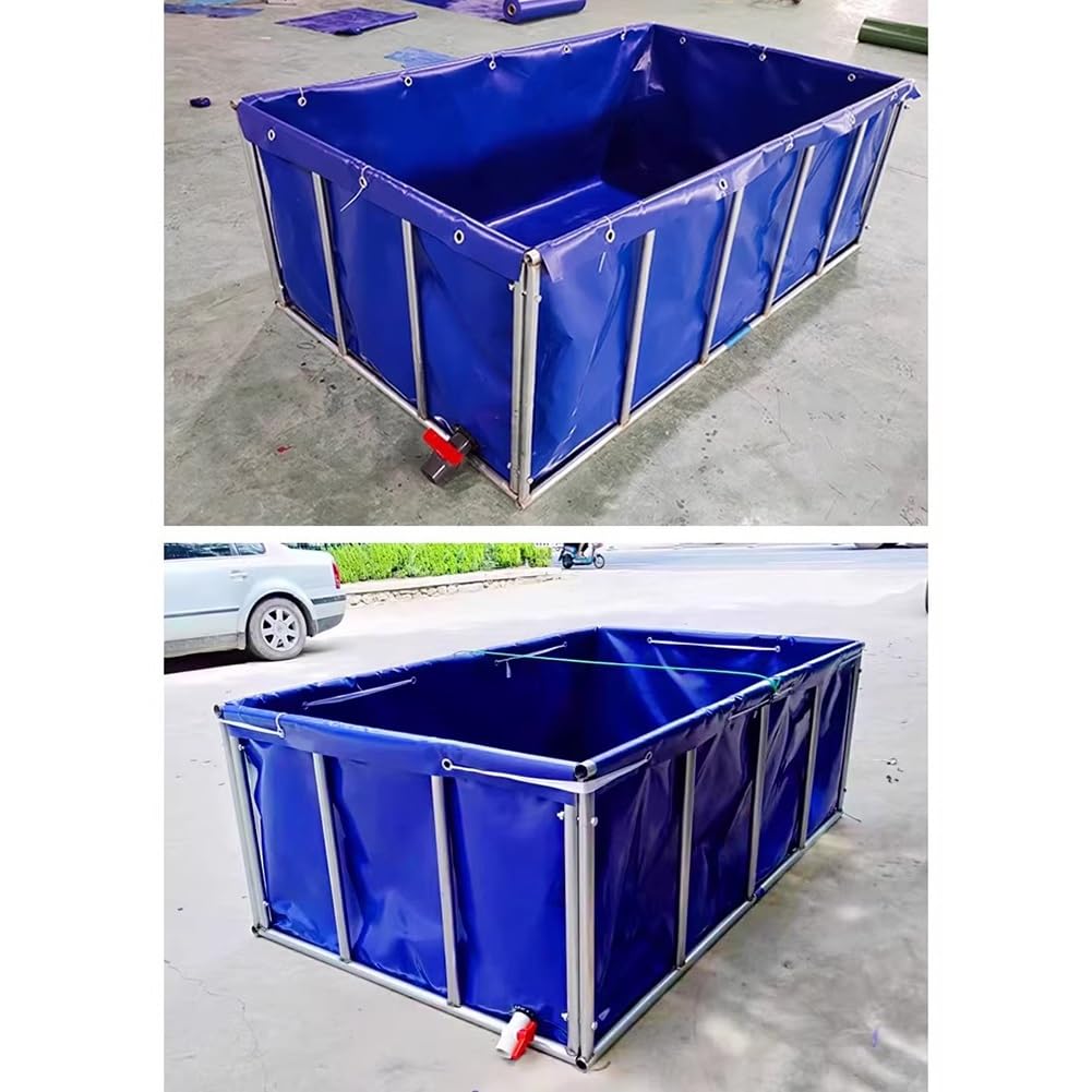 Aquarium aquaculture avec cadre en toile pour carpes koï, aquarium autoportant pliable pour l'intérieur et l'extérieur, idéal pour la pisciculture et l'aquaculture