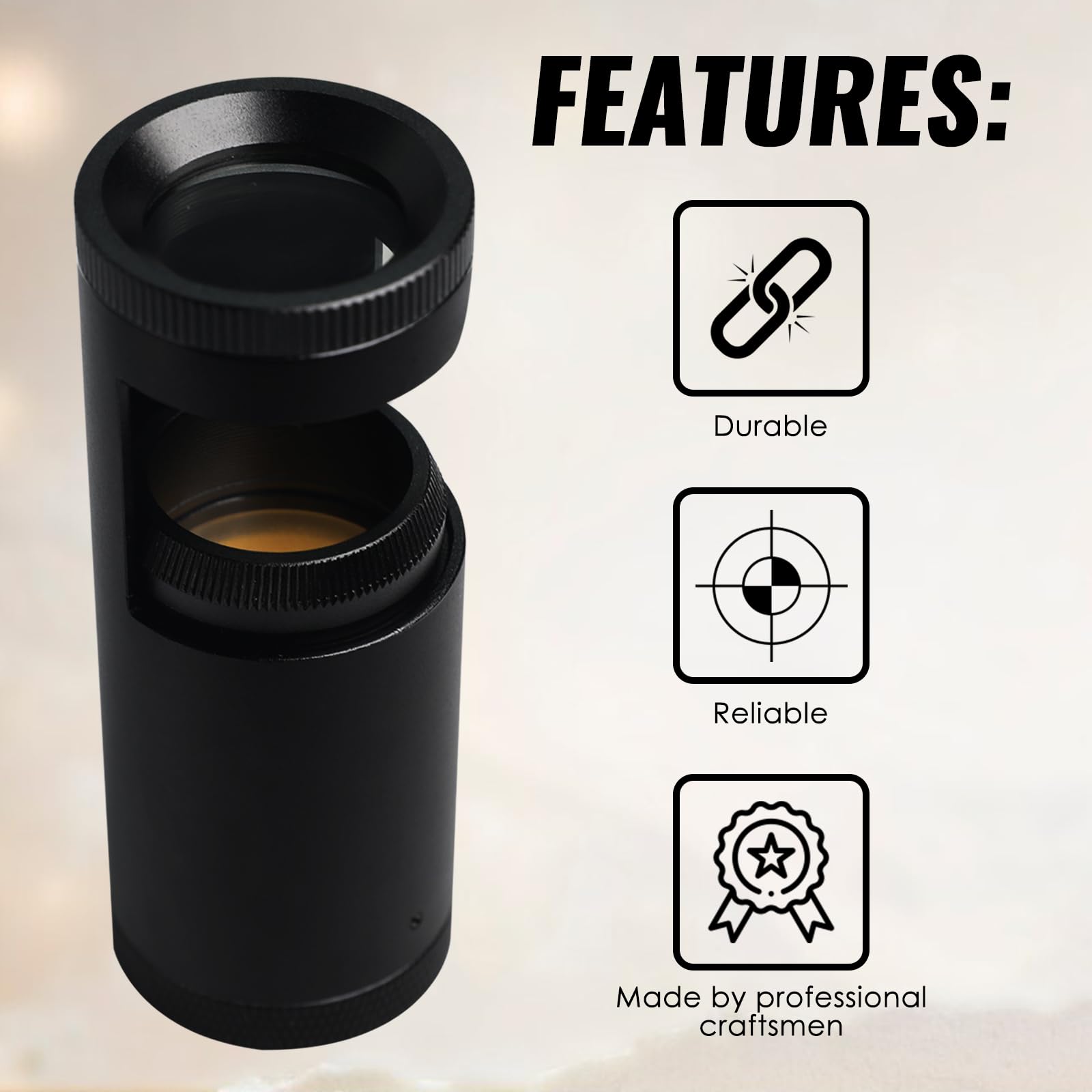 Polariscopio portátil de doble lente de mano de 93 mm de longitud, con 24 mm de diámetro, luz LED integrada, herramienta de propiedades ópticas para joyero, gemólogo para identificar piedras preciosas