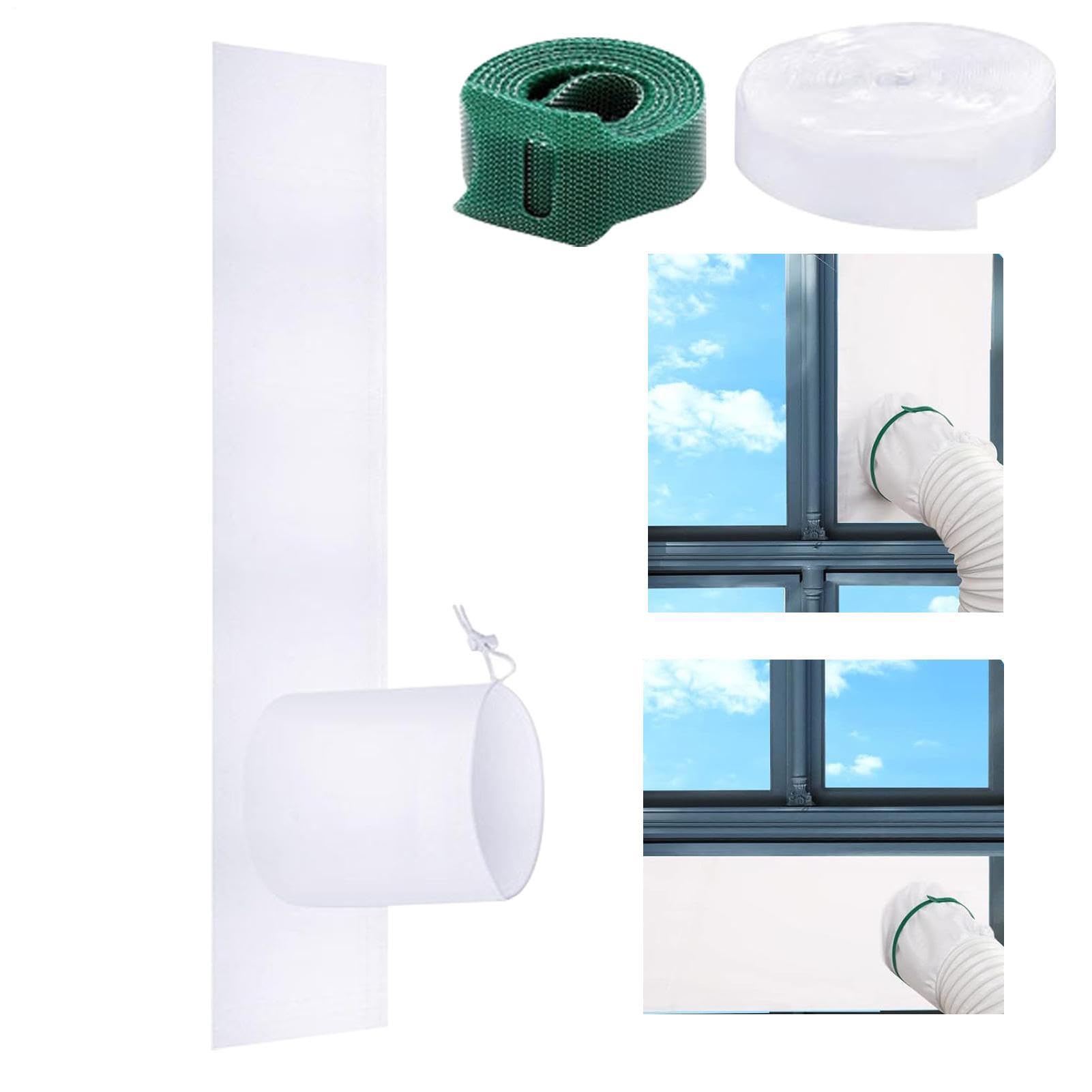 Kit Di Tenuta Per Finestra Per Condizionatore Portatile | Set in Tessuto per Sigillatura Ventilazione - Accessorio Portatile Flessibile Per Risparmio Energetico Per Soggiorno Casa