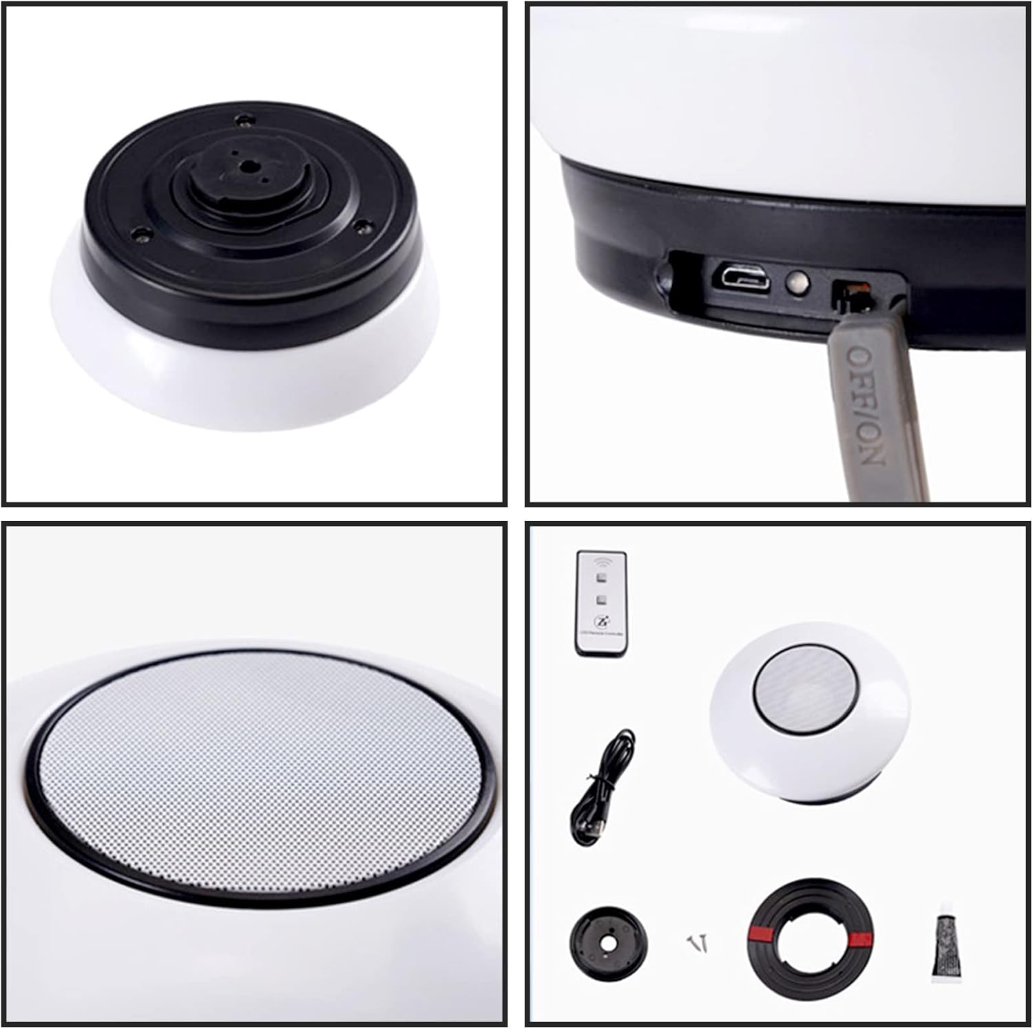 Patio Umbrella Lights 10 Modes Light for Umbrella Outdoor with Usb Rechargeable Battery Bluetooth Speaker and Remote, Light for Patio Umbrella for Garden, Patio, Camping, Tents or Indoor Use(Color:Lig : Tools & Home Improvement