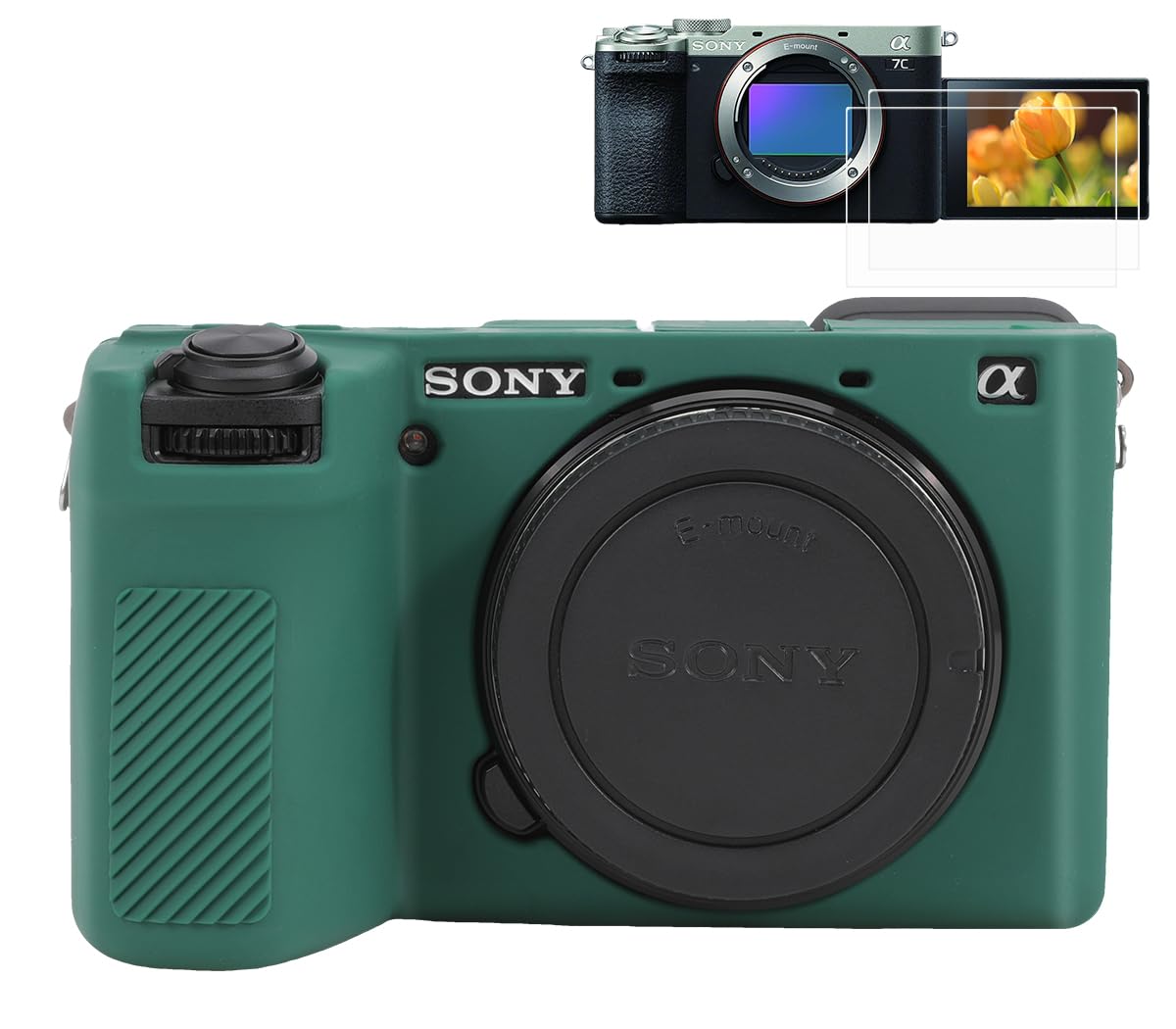 Pocoukate Case for Sony Alpha 6700 Camera, Soft Silicone Protective Cover Skin with A6700 Screen Protector Accessories for Sony Alpha 6700 Camera